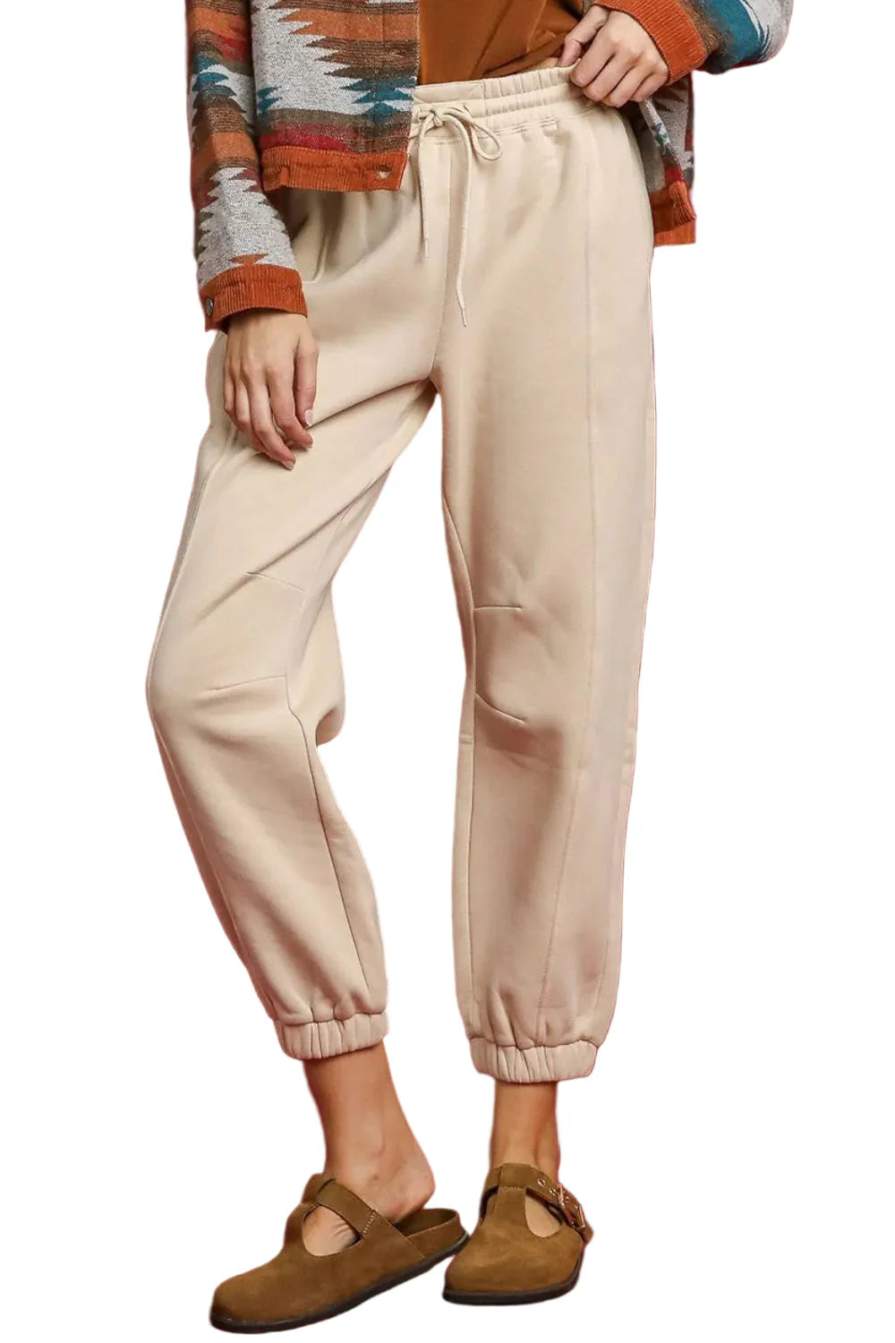 Fleece Jogger Pants with Drawstring SAND