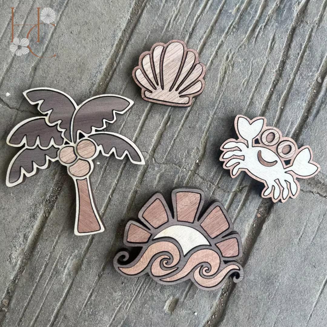 Beach Wood Magnet Set