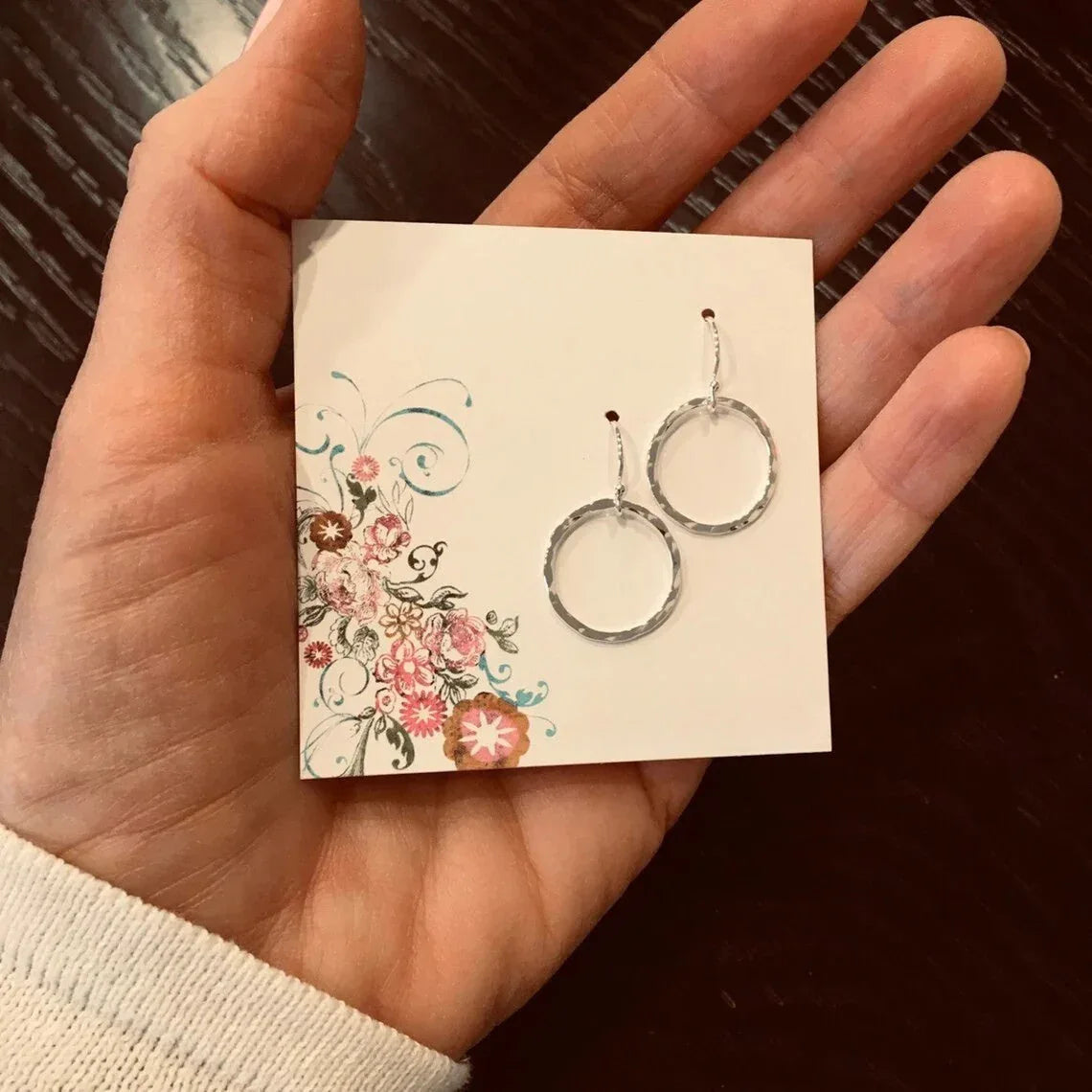 Hammered Hoop Earrings – 16mm Gold Filled or Sterling Silver Sterling silver