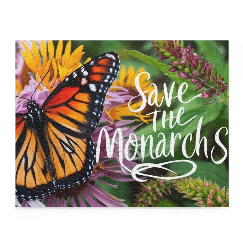 Save the Monarchs Puzzle – Beautiful Monarch Butterfly with Flowers and Milkweed 14" × 11" (252 pcs)