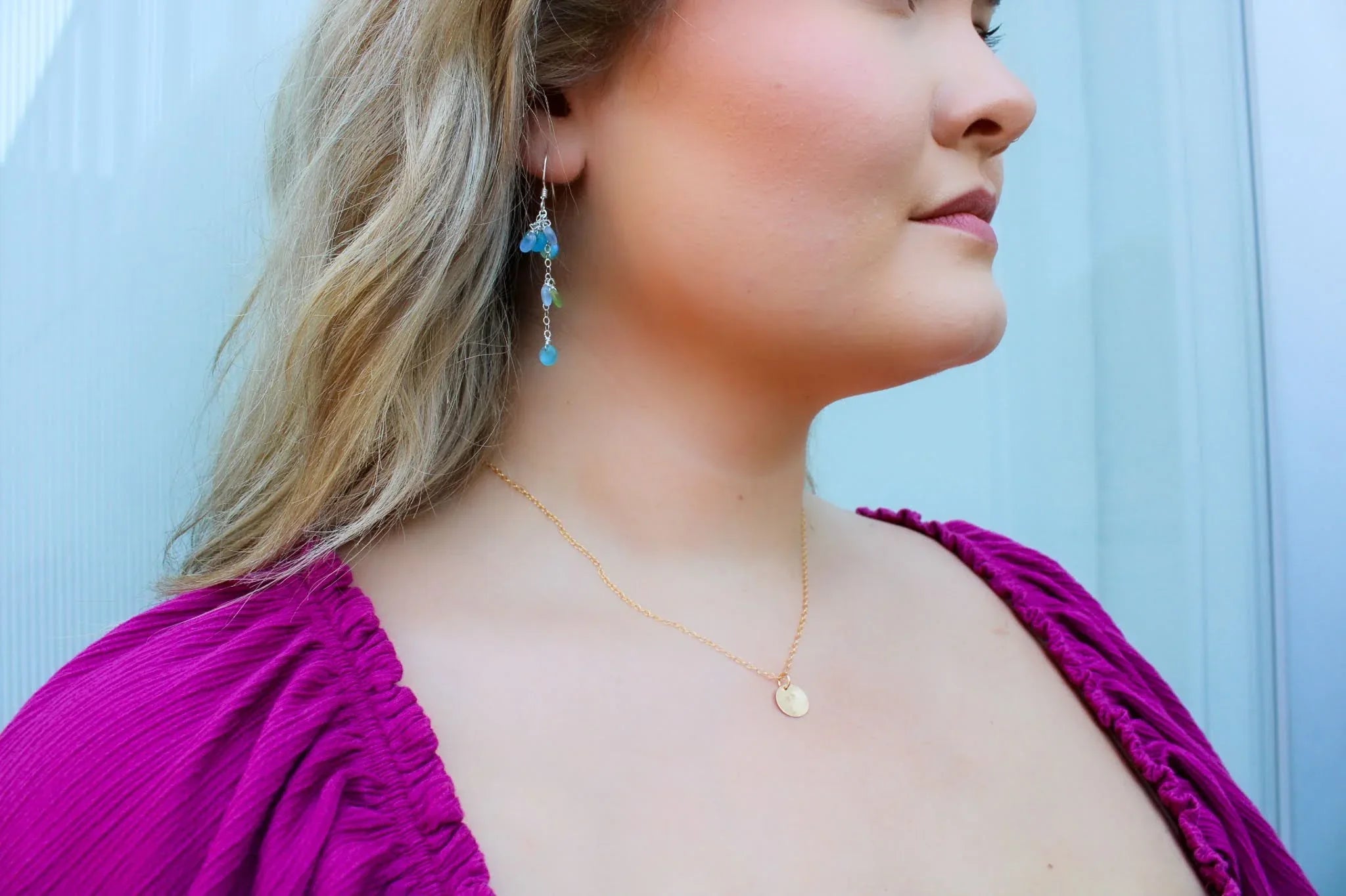 Mermaid Scale Sea Glass Earrings