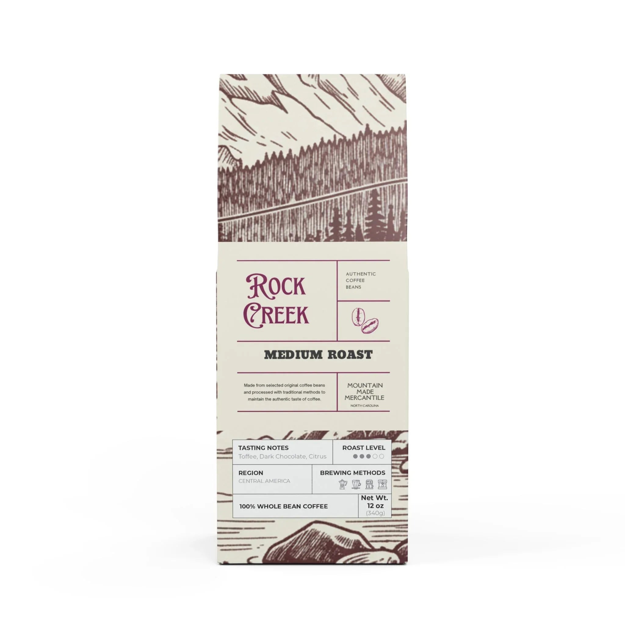 Rock Creek Coffee Blend (Medium Roast) Whole Bean 12oz