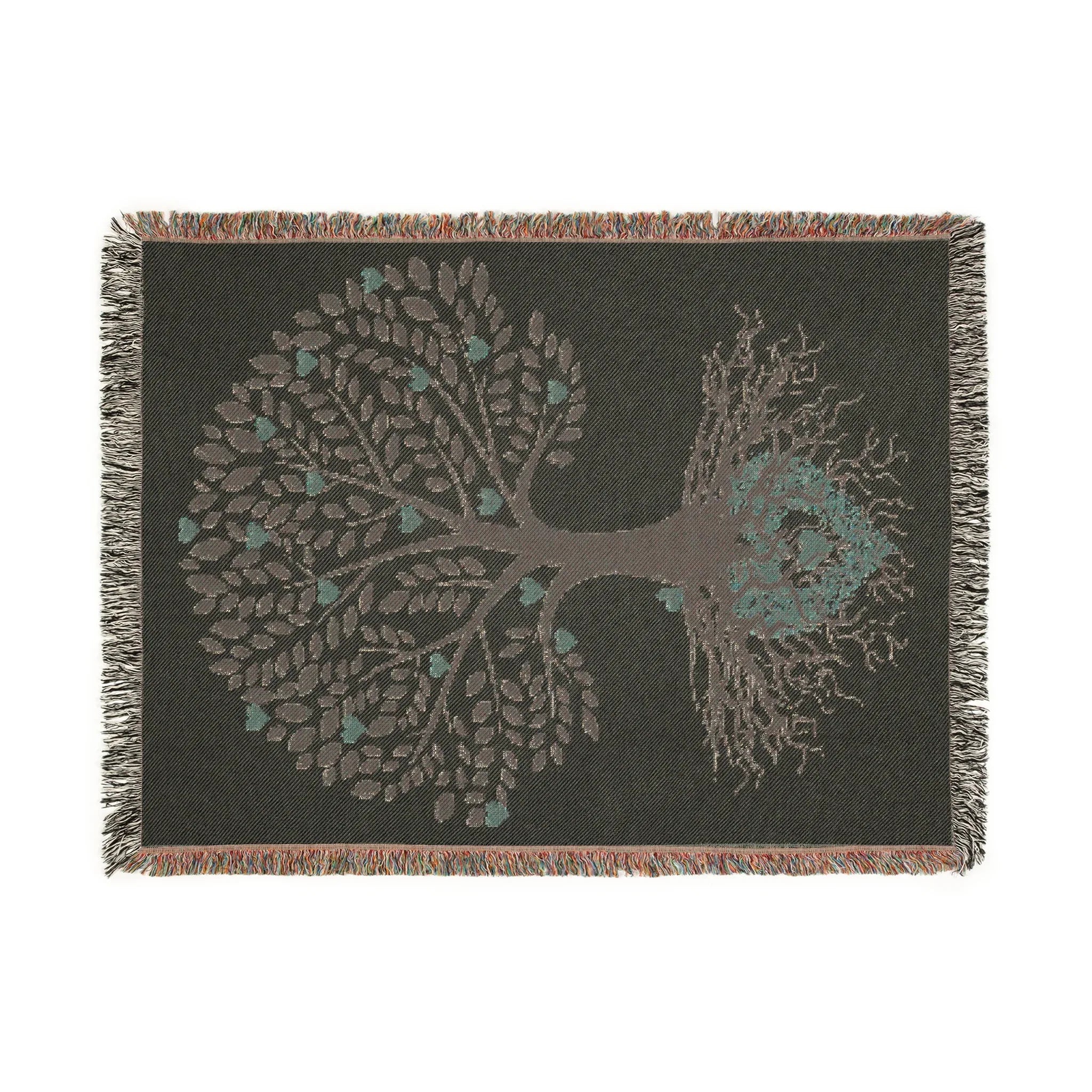 Artistic Tree Woven Blanket - Cozy Home Decor with Inspirational Design