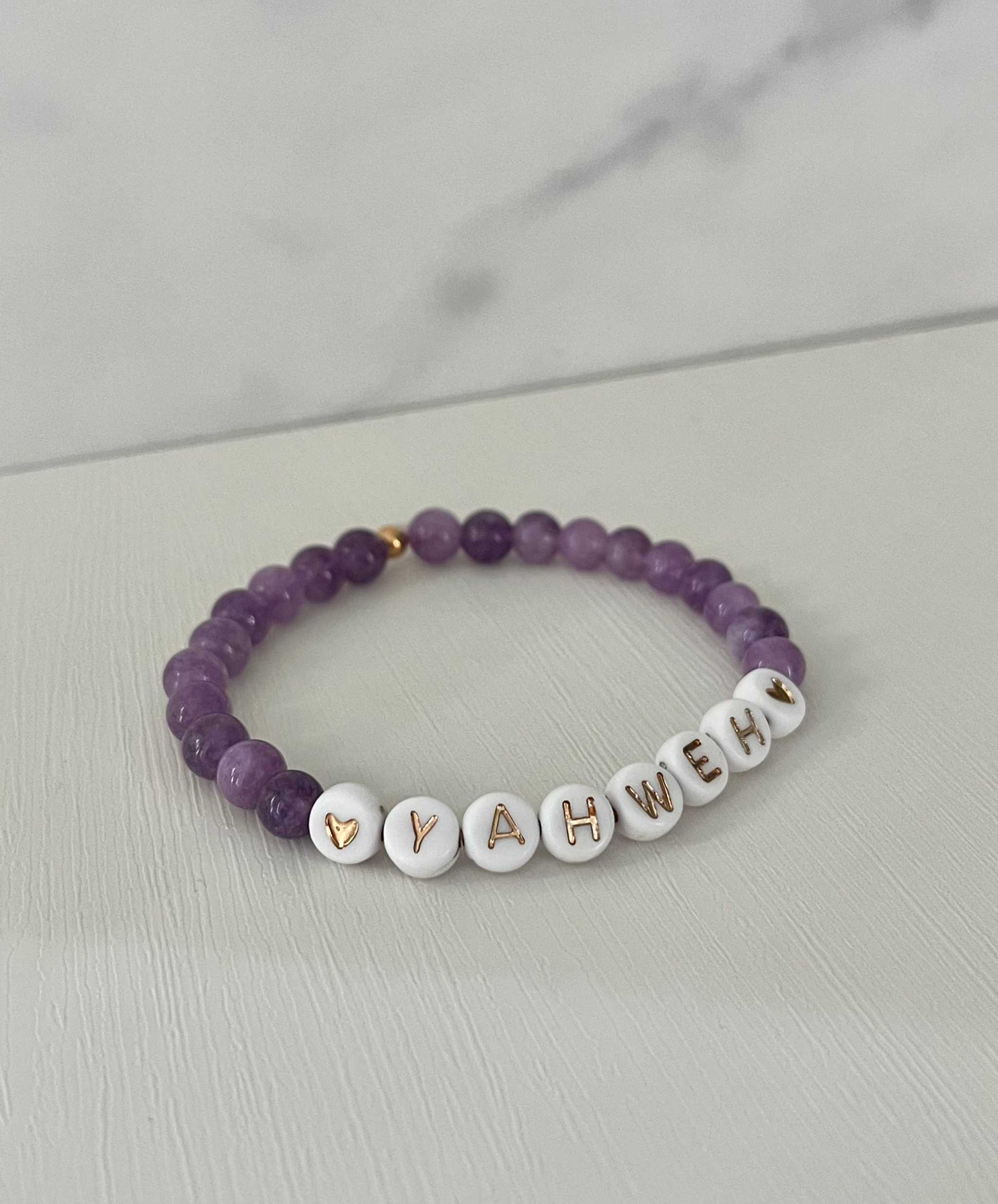 YAHWEH Pink Purple Marble Bracelet | Beautiful Faith-Inspired Jewelry
