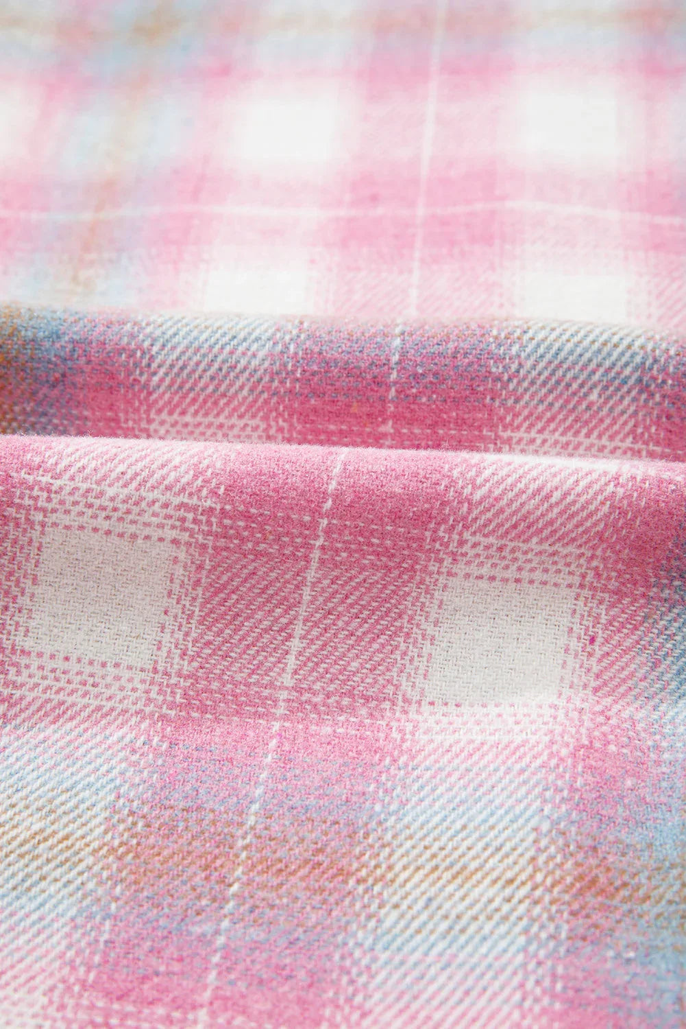 Plaid Corduroy Patchwork Flap Pocket Shacket