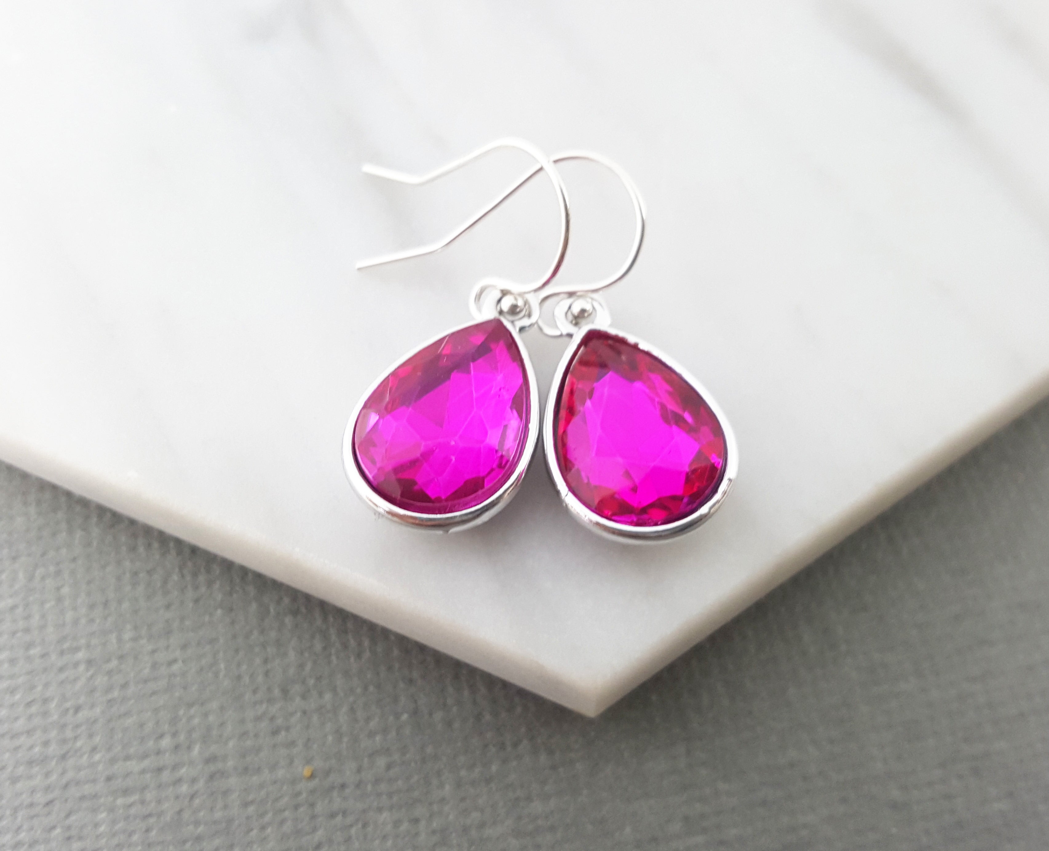 October Birthstone Earrings - Crystal Teardrop Earrings