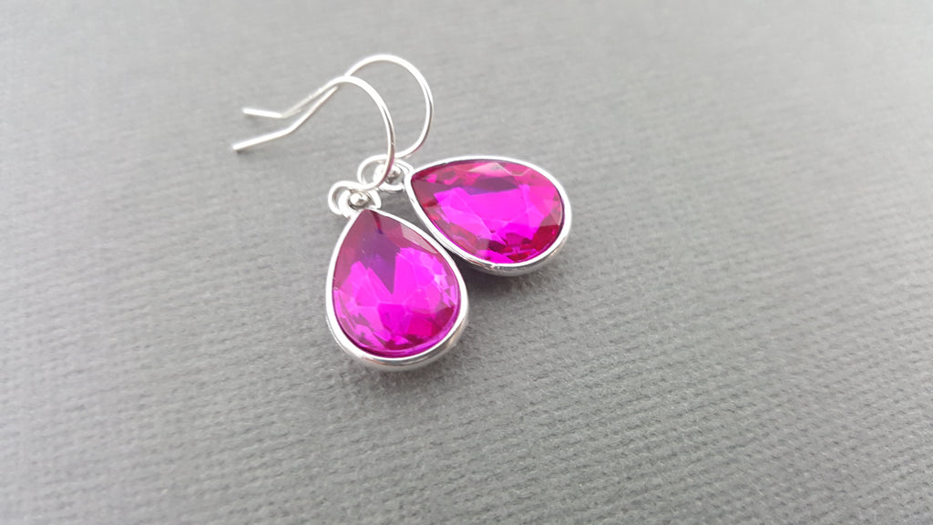 October Birthstone Earrings - Crystal Teardrop Earrings