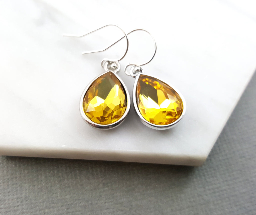 November Birthstone Earrings - Crystal Teardrop Earrings