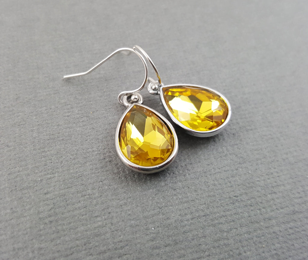 November Birthstone Earrings - Crystal Teardrop Earrings