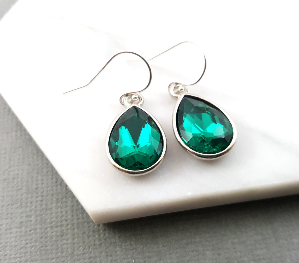 May Birthstone Earrings - Crystal Teardrop Earrings