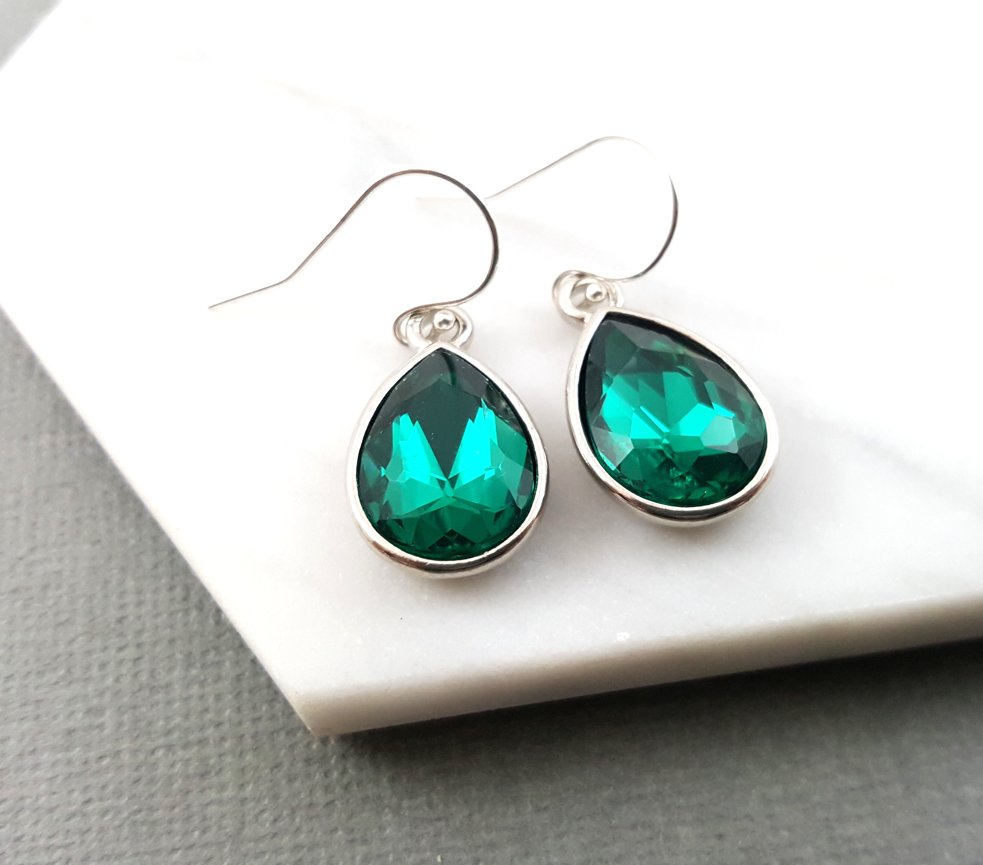 May Birthstone Earrings - Crystal Teardrop Earrings