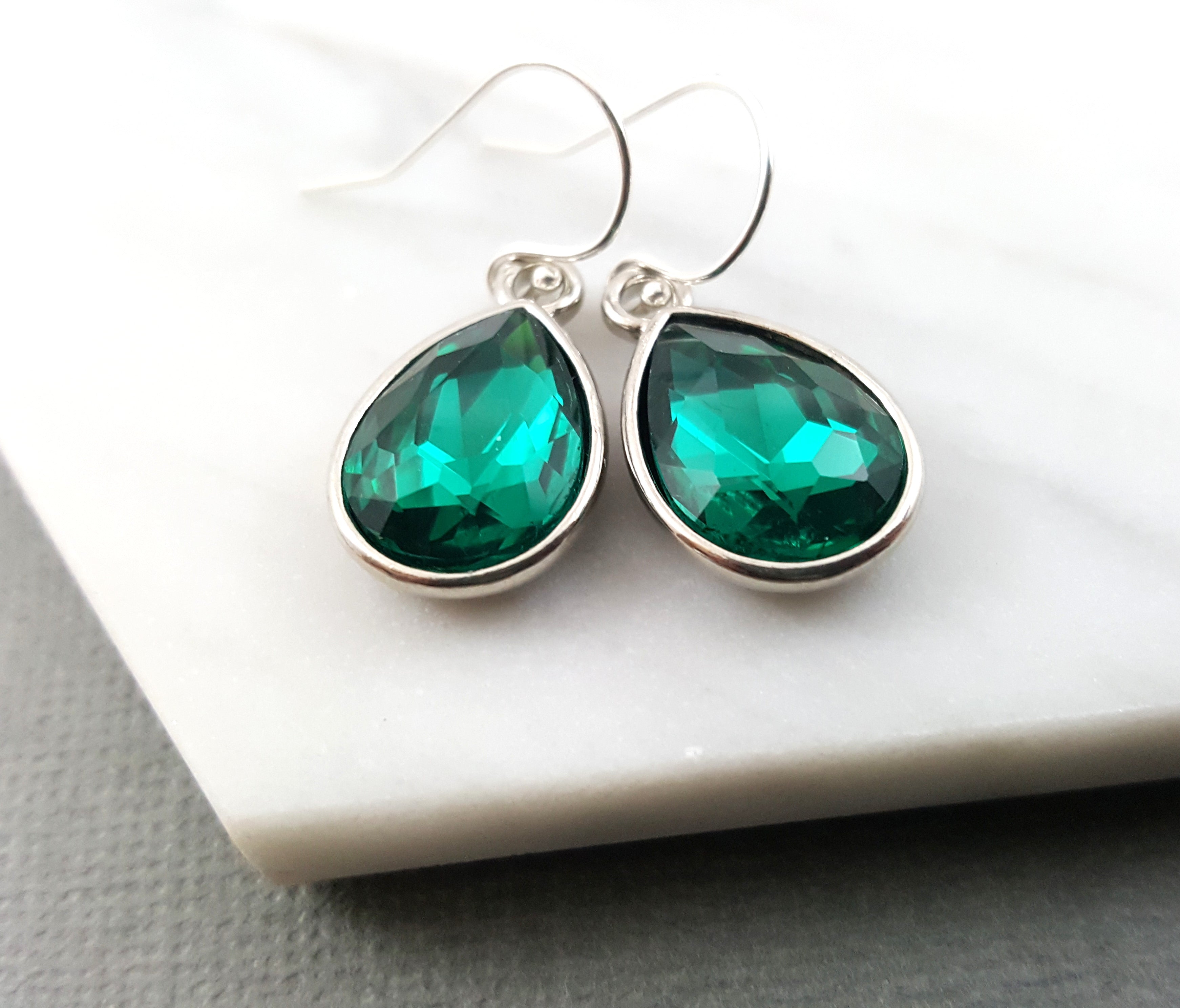 May Birthstone Earrings - Crystal Teardrop Earrings