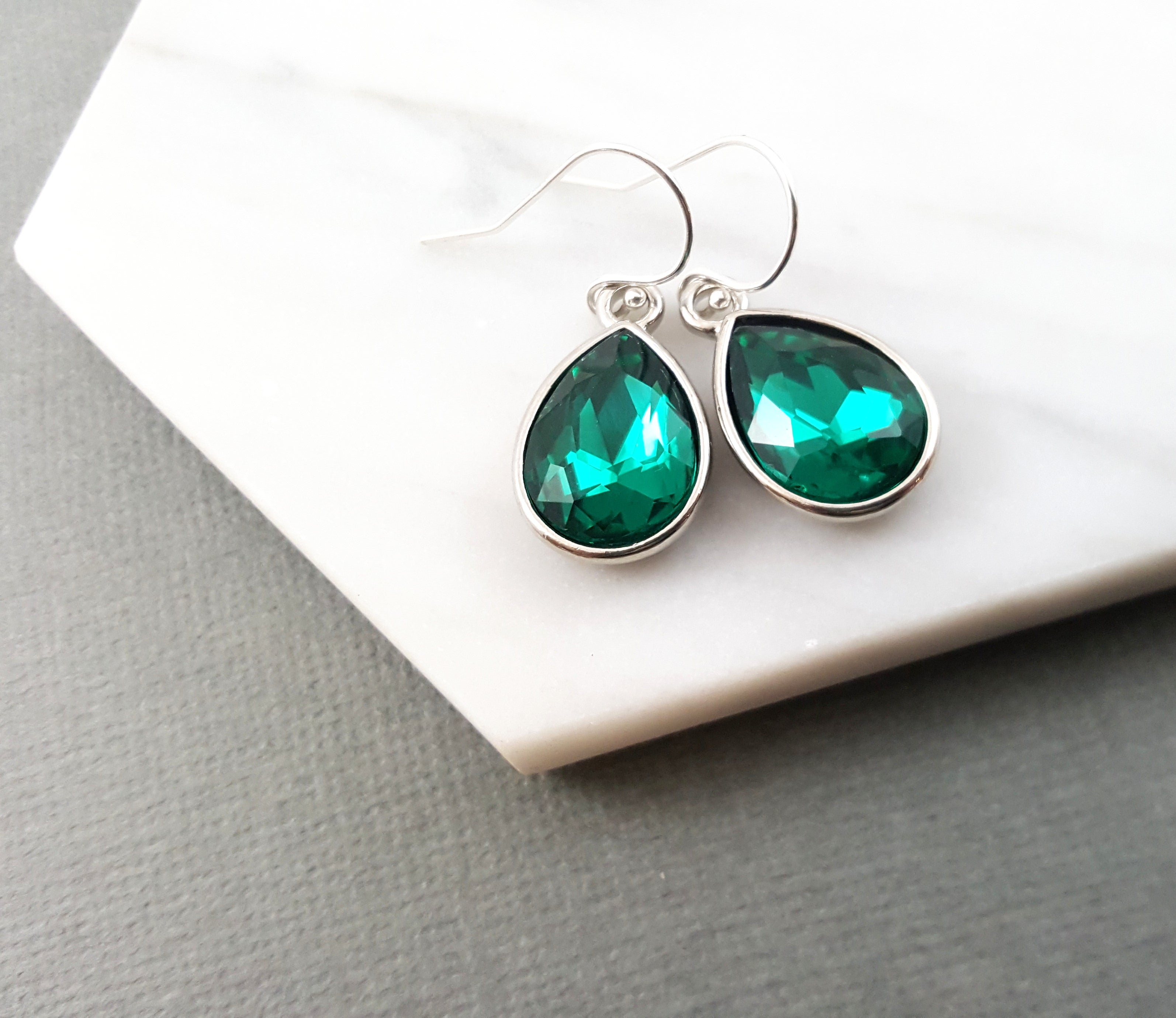 May Birthstone Earrings - Crystal Teardrop Earrings