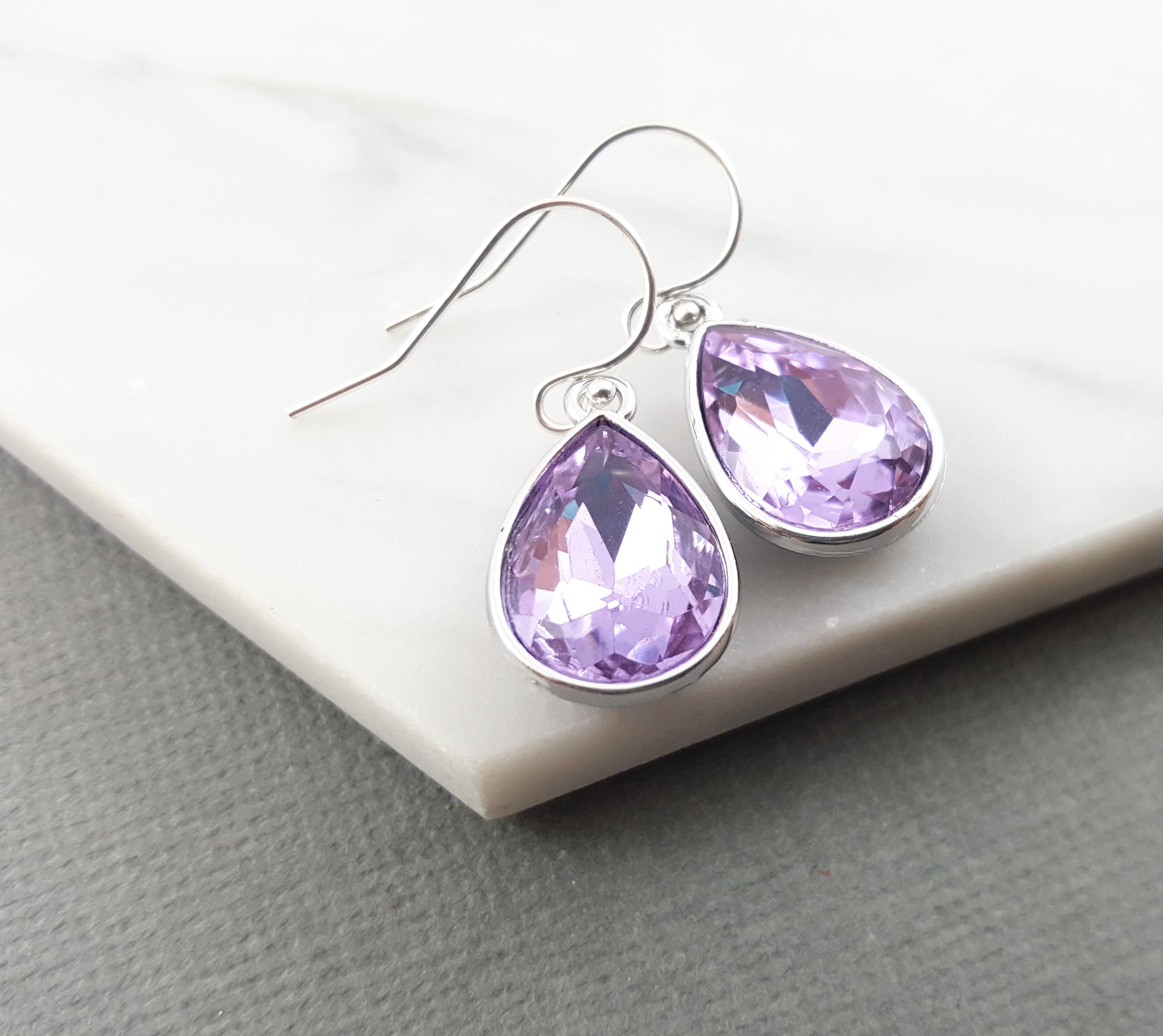 June Birthstone Earrings - Crystal Teardrop Earrings