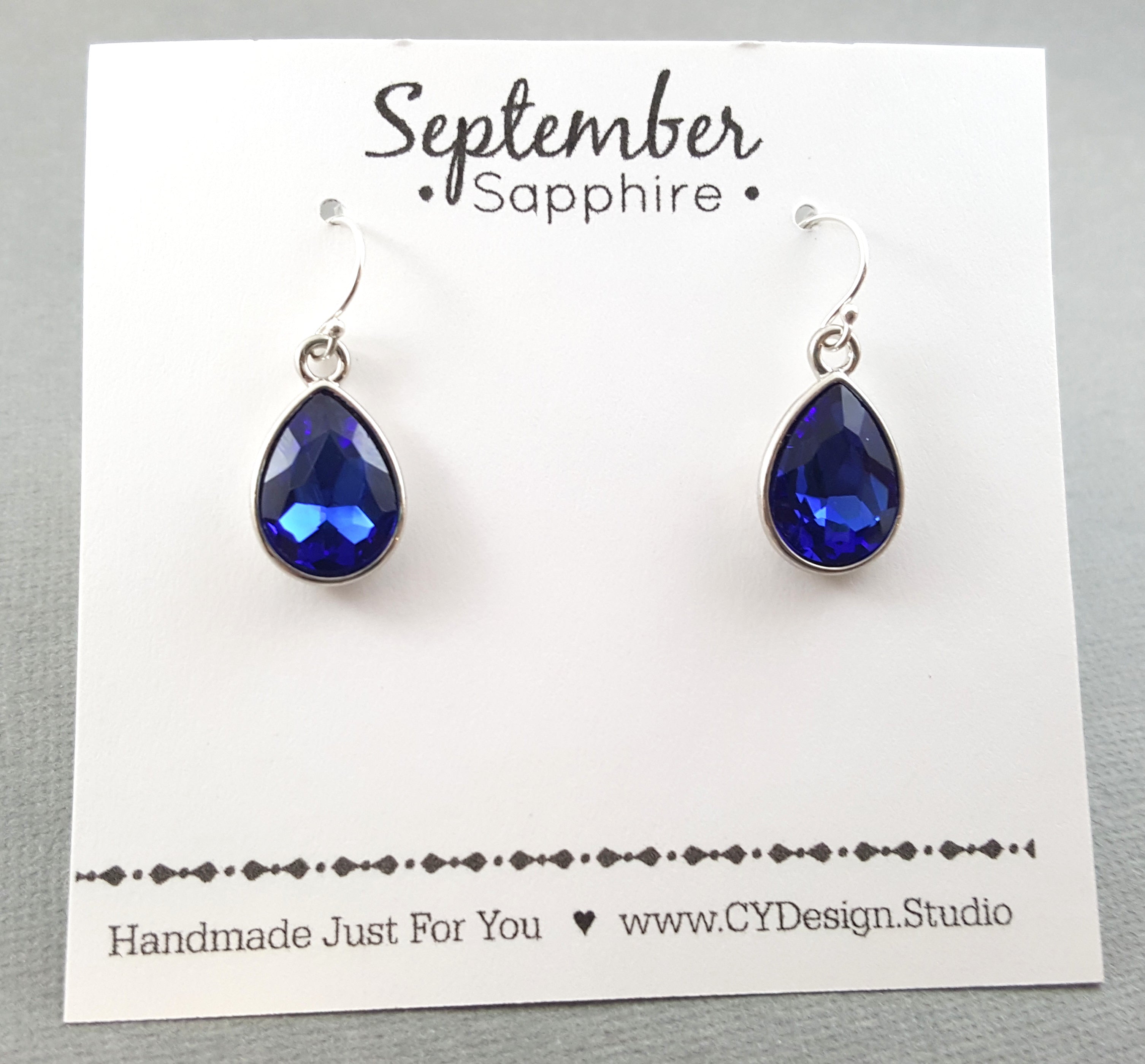 September Birthstone Earrings - Crystal Teardrop Earrings