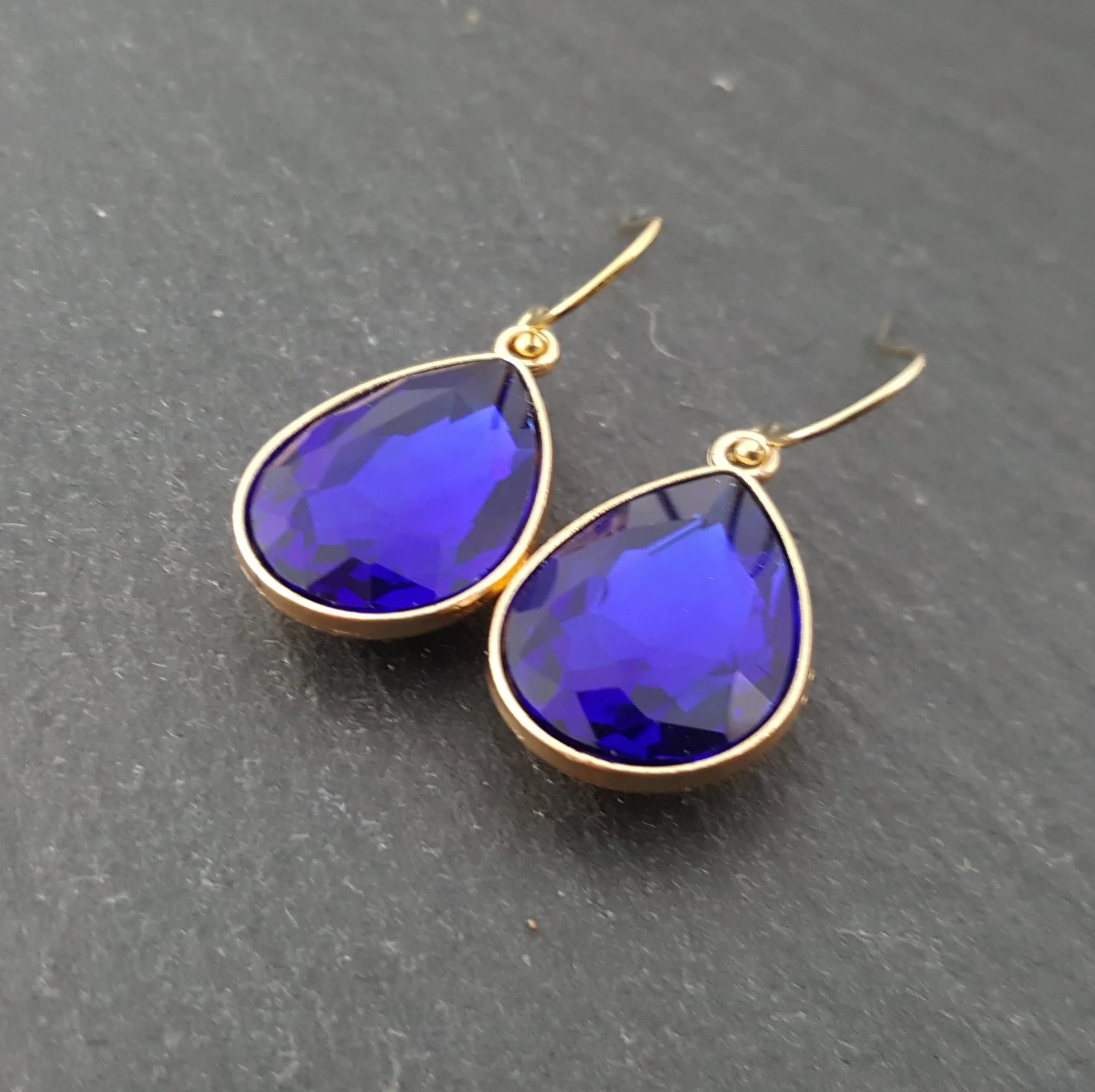 September Birthstone Earrings - Crystal Gold Filled Teardrop Earrings