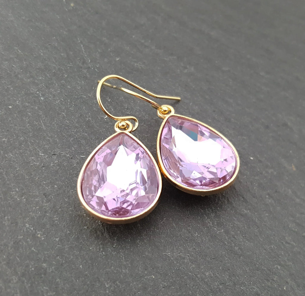 June Birthstone Earrings - Crystal Teardrop Earrings