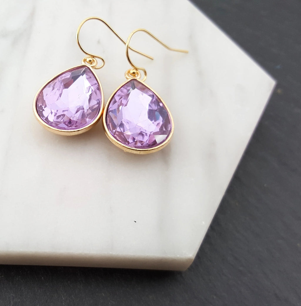 June Birthstone Earrings - Crystal Teardrop Earrings