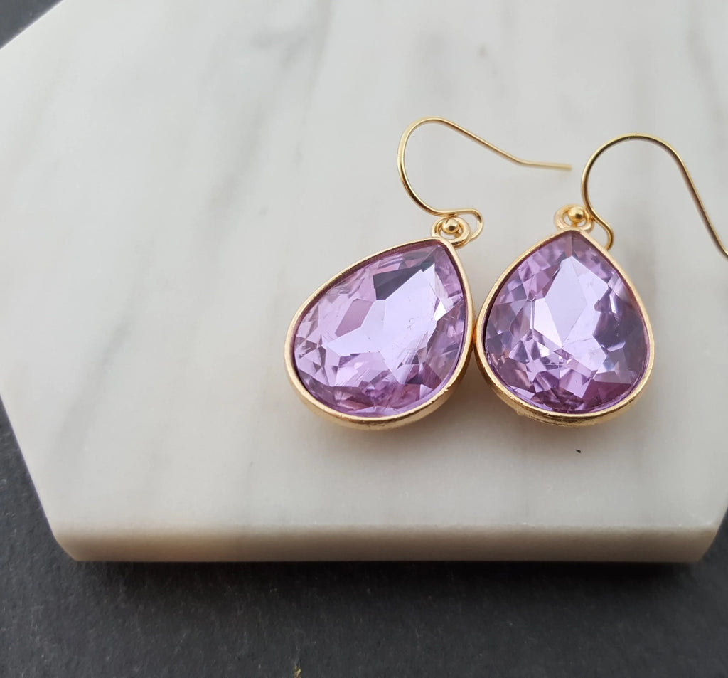 June Birthstone Earrings - Crystal Teardrop Earrings