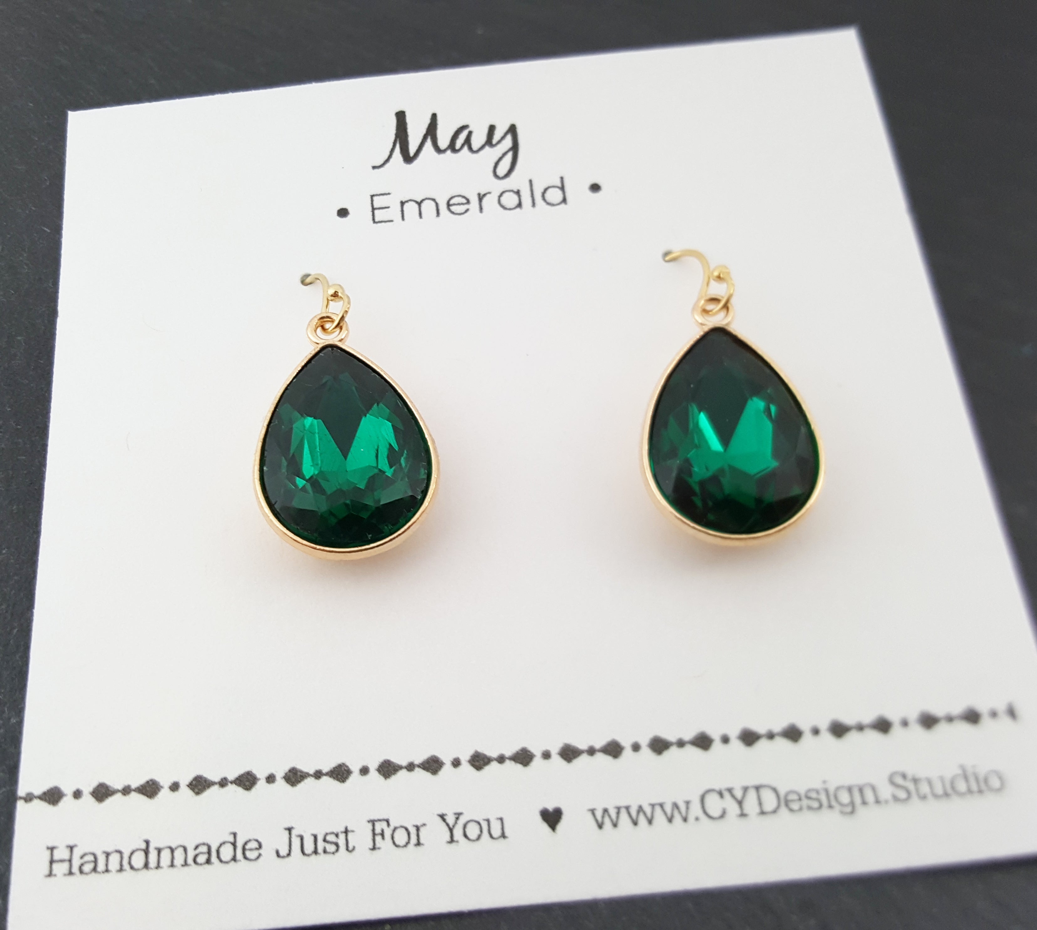 May Birthstone Earrings -Crystal Teardrop Earrings