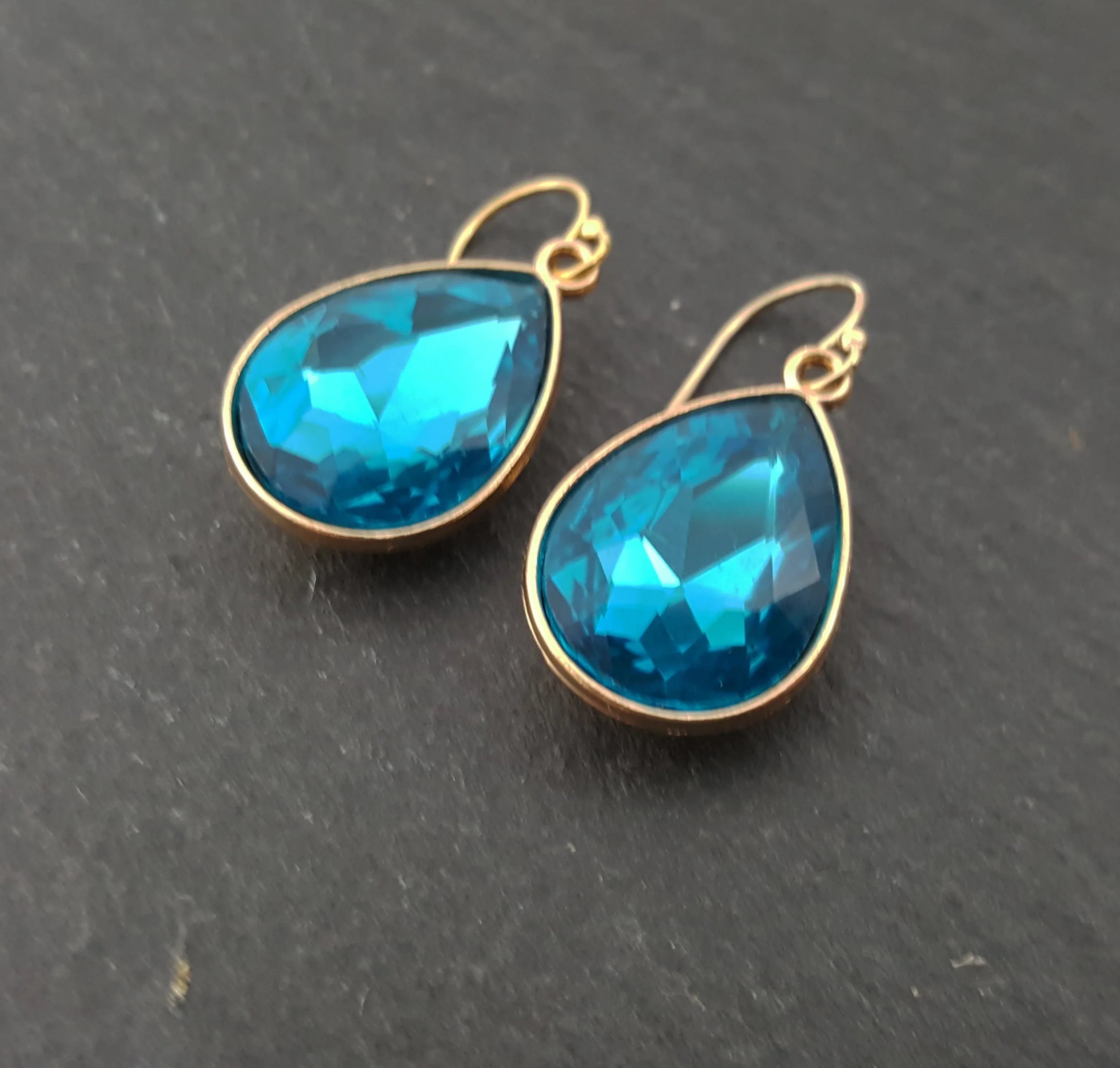 March Birthstone Earrings - Crystal Teardrop Earrings