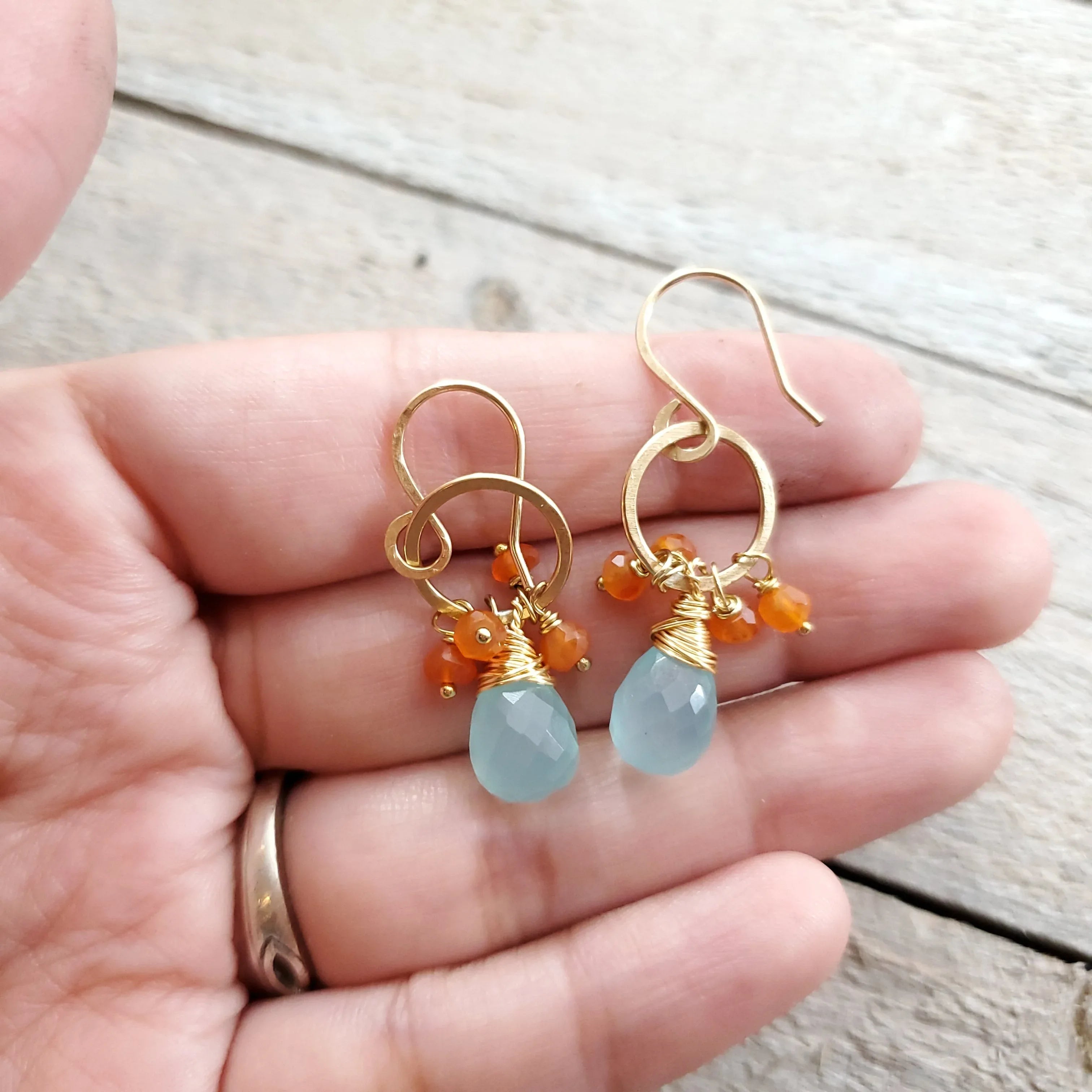 Beata Earrings - Dainty 14k Gold Filled Gemstone Earrings - Jewelry for Her