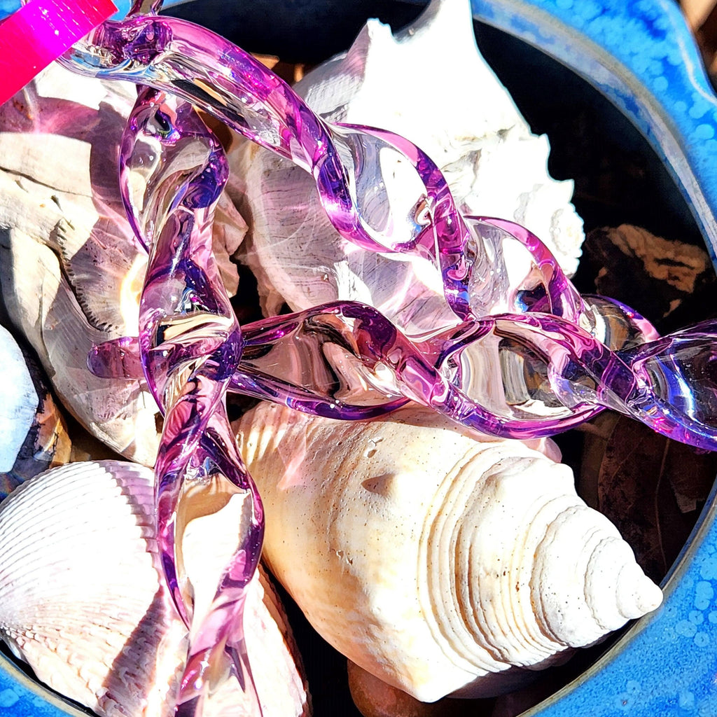 Handmade Purple Glass Icicle Ornaments & Suncatchers – Set of 3