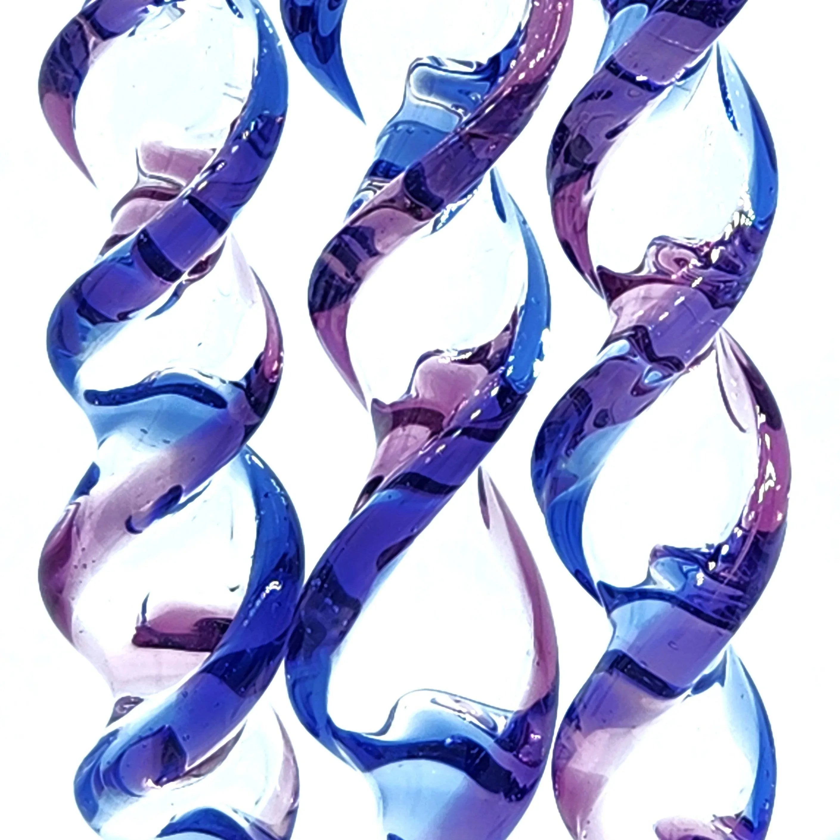 Handmade Glass Christmas Ornaments – Set of 3 Blue and Purple Suncatchers