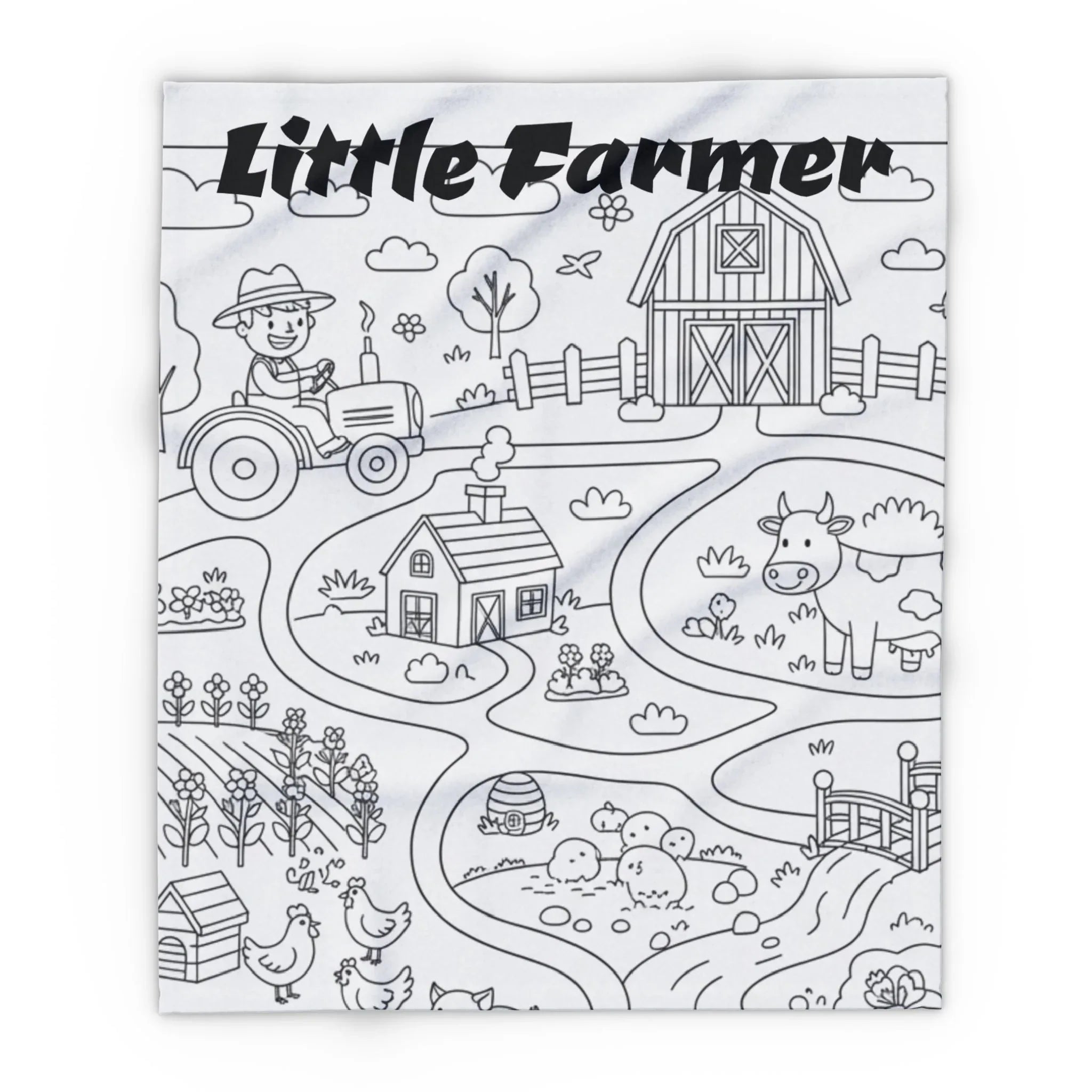 Cozy Farmhouse Fleece Blanket 50" × 60"