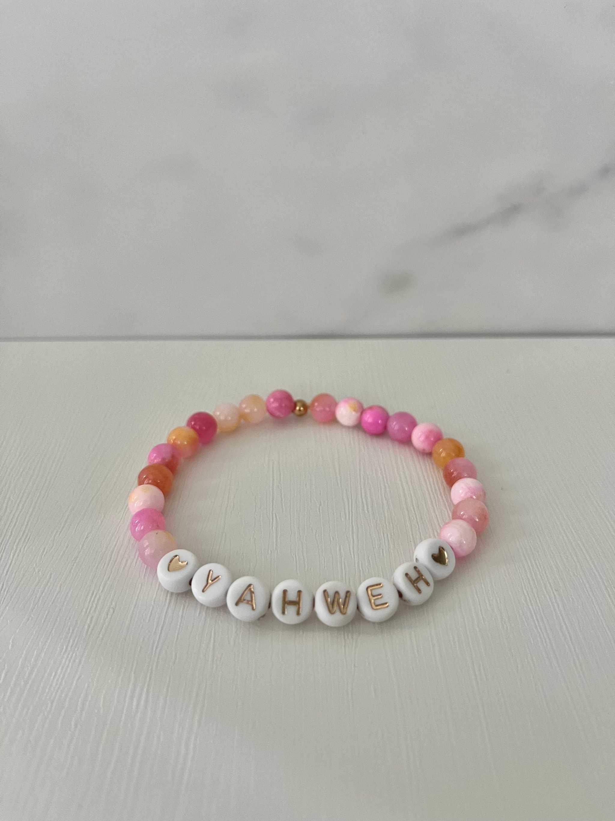 YAHWEH Pink Purple Marble Bracelet | Beautiful Faith-Inspired Jewelry Pink