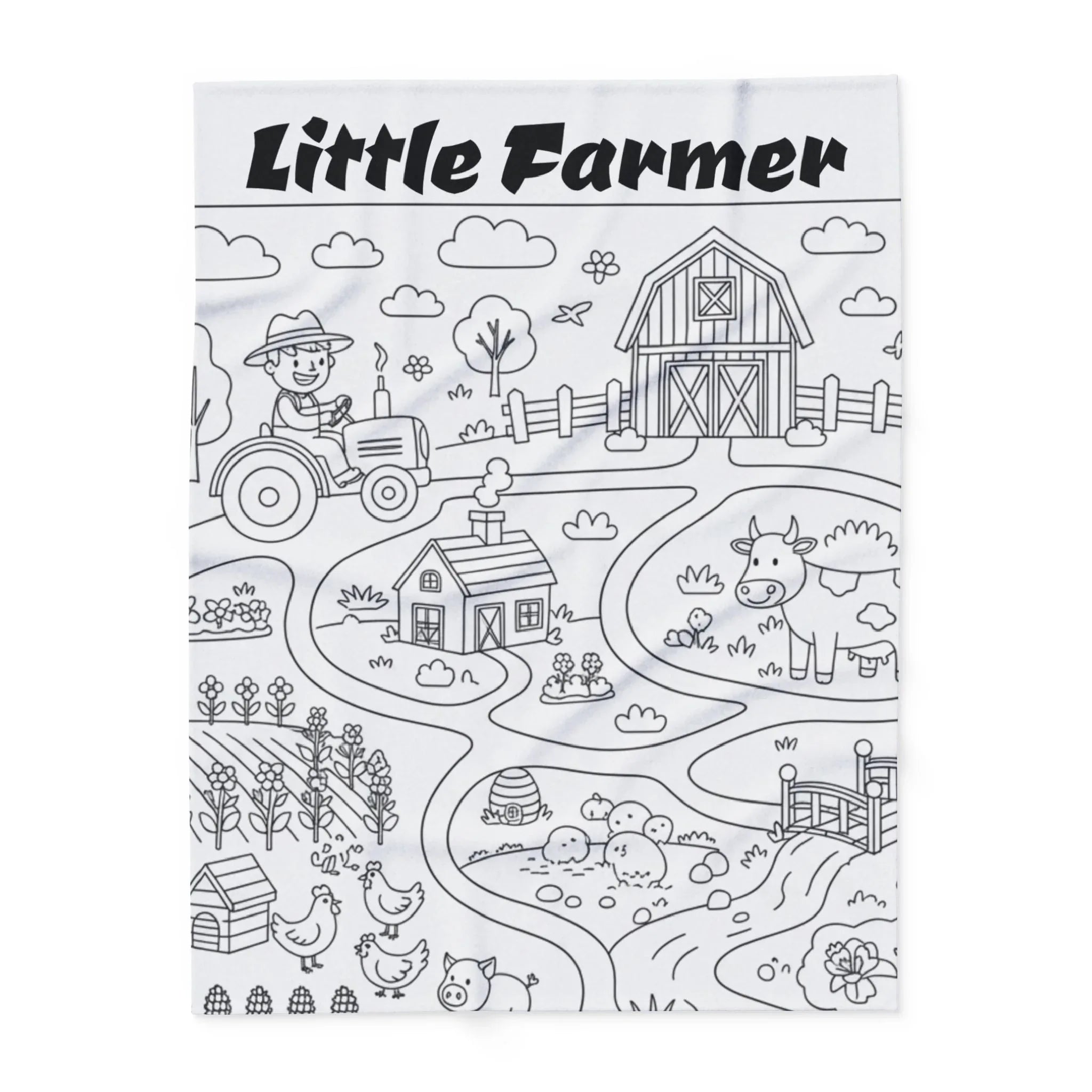 Cozy Farmhouse Fleece Blanket 60" × 80"