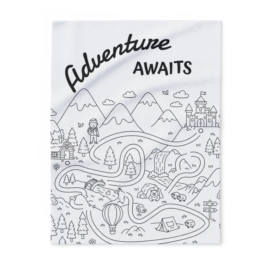 Adventure Awaits Arctic Fleece Blanket - Cozy Travel-Inspired Throw for Adventure Lovers 30'' × 40''