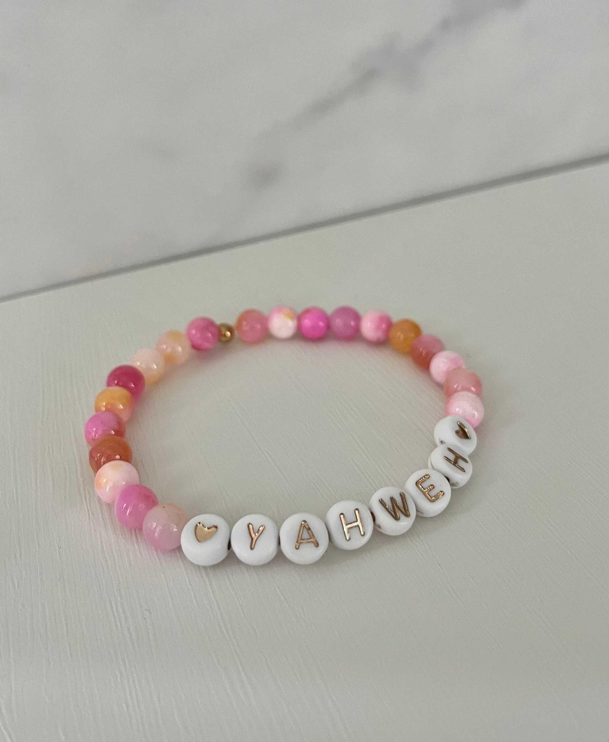 YAHWEH Pink Purple Marble Bracelet | Beautiful Faith-Inspired Jewelry