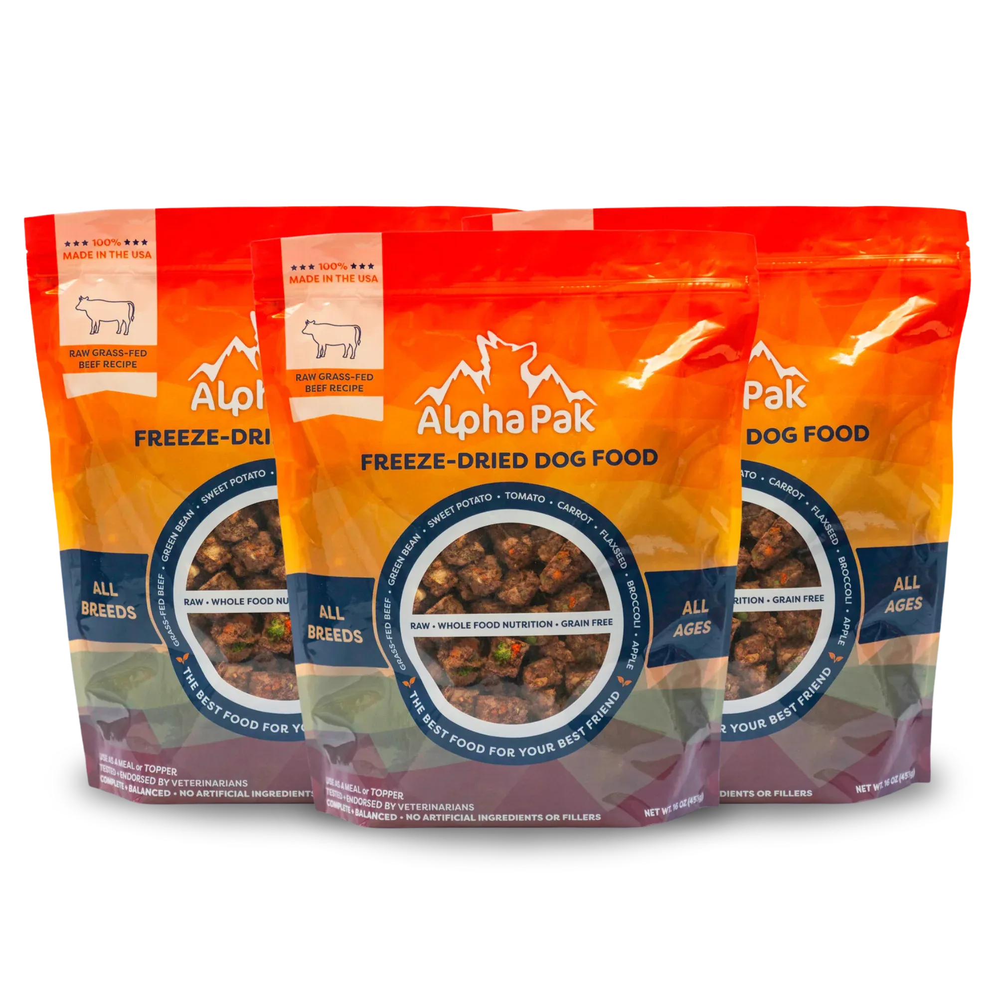 PREMIUM RAW FREEZE DRIED DOG FOOD BEEF 3 Bags