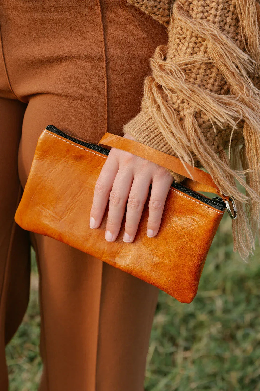 Leather Pouch Brown Goat Leather