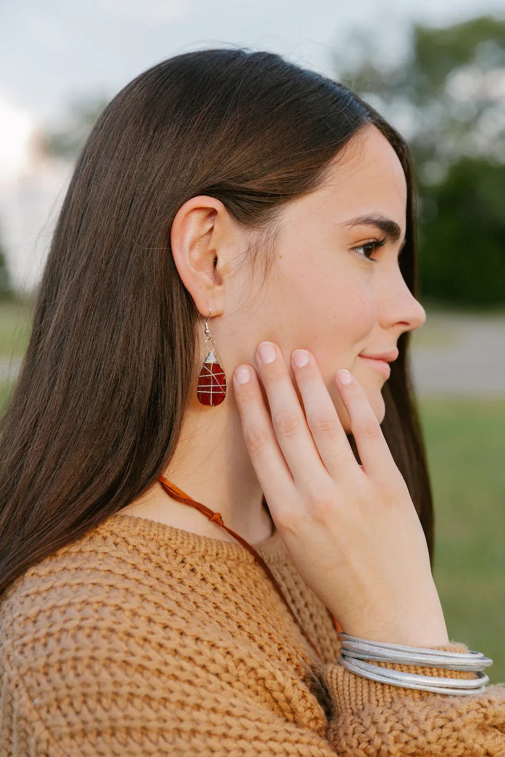 Tumbled Glass Earring