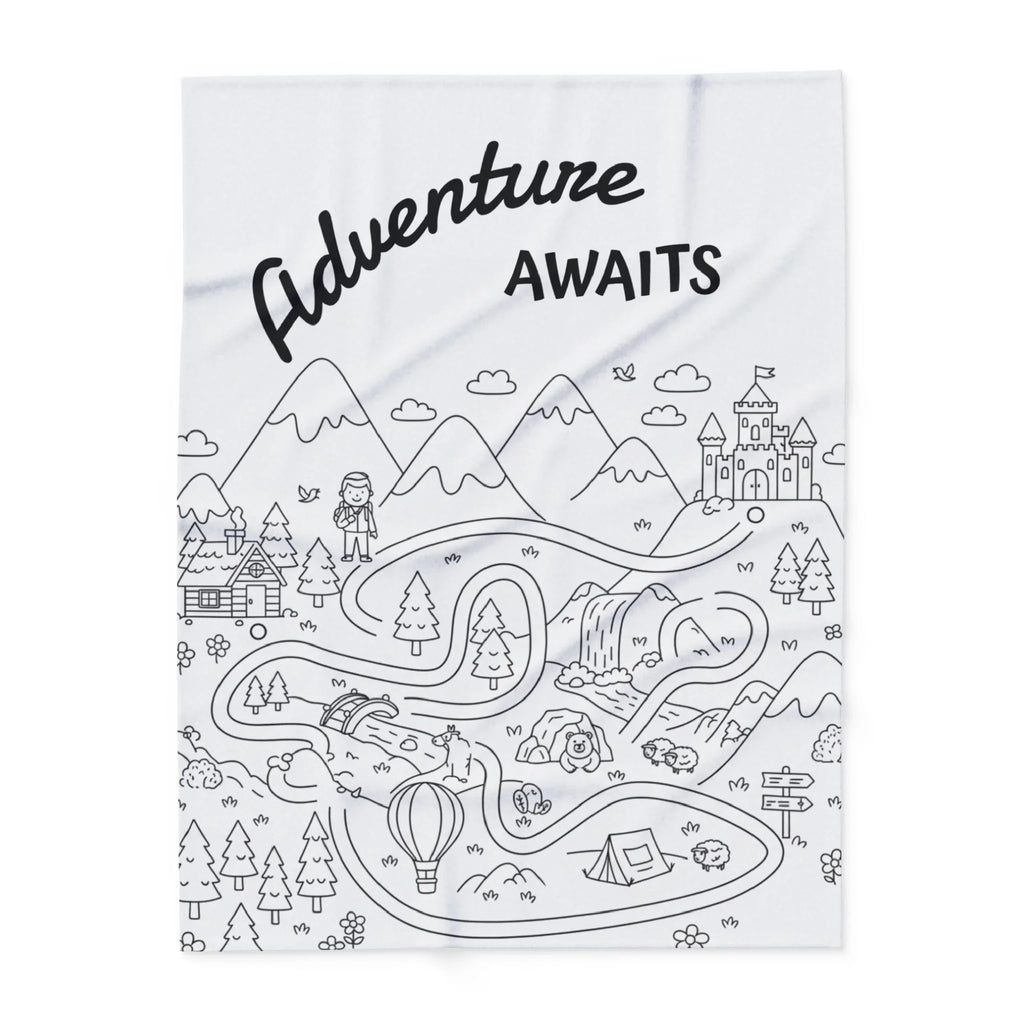 Adventure Awaits Arctic Fleece Blanket - Cozy Travel-Inspired Throw for Adventure Lovers 60" × 80"