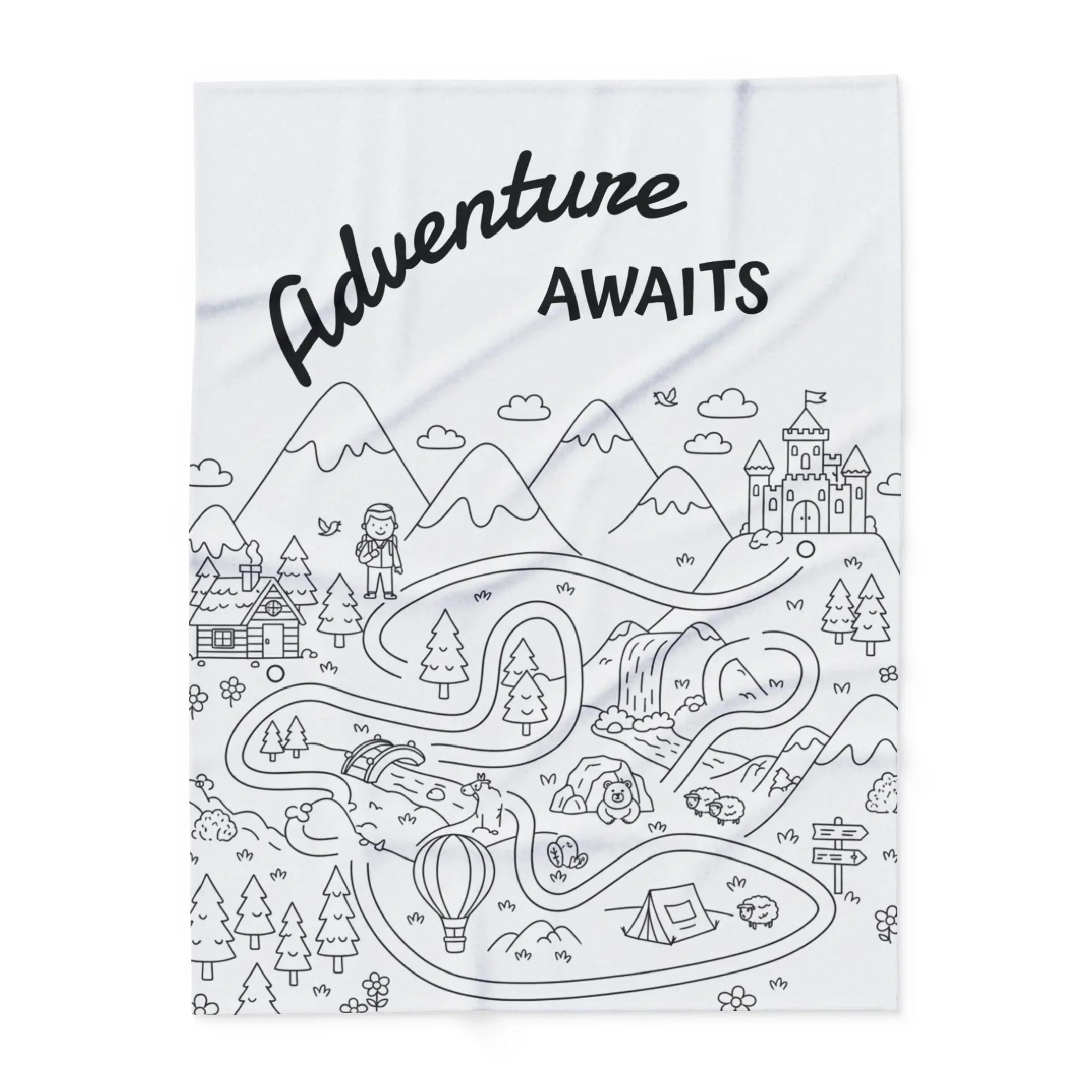 Adventure Awaits Arctic Fleece Blanket - Cozy Travel-Inspired Throw for Adventure Lovers 60" × 80"