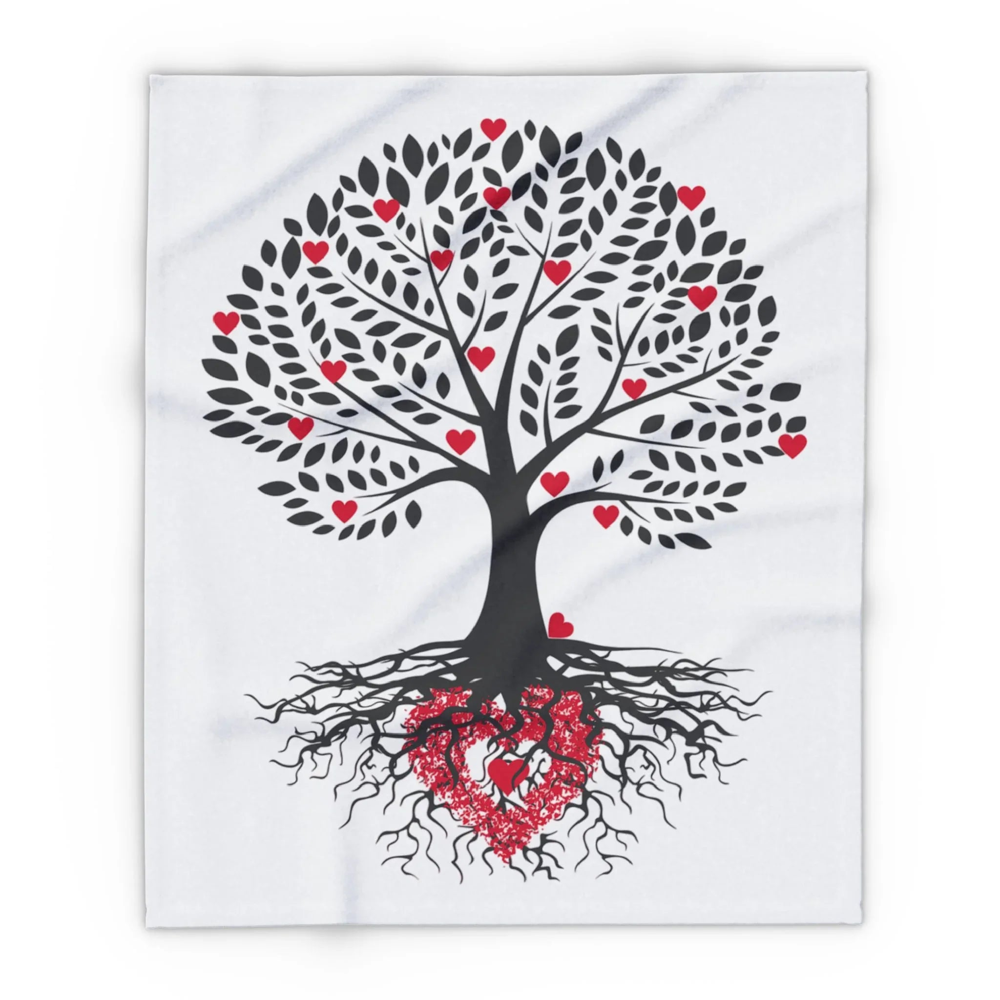 Cozy Heart Tree Fleece Blanket 50" × 60"