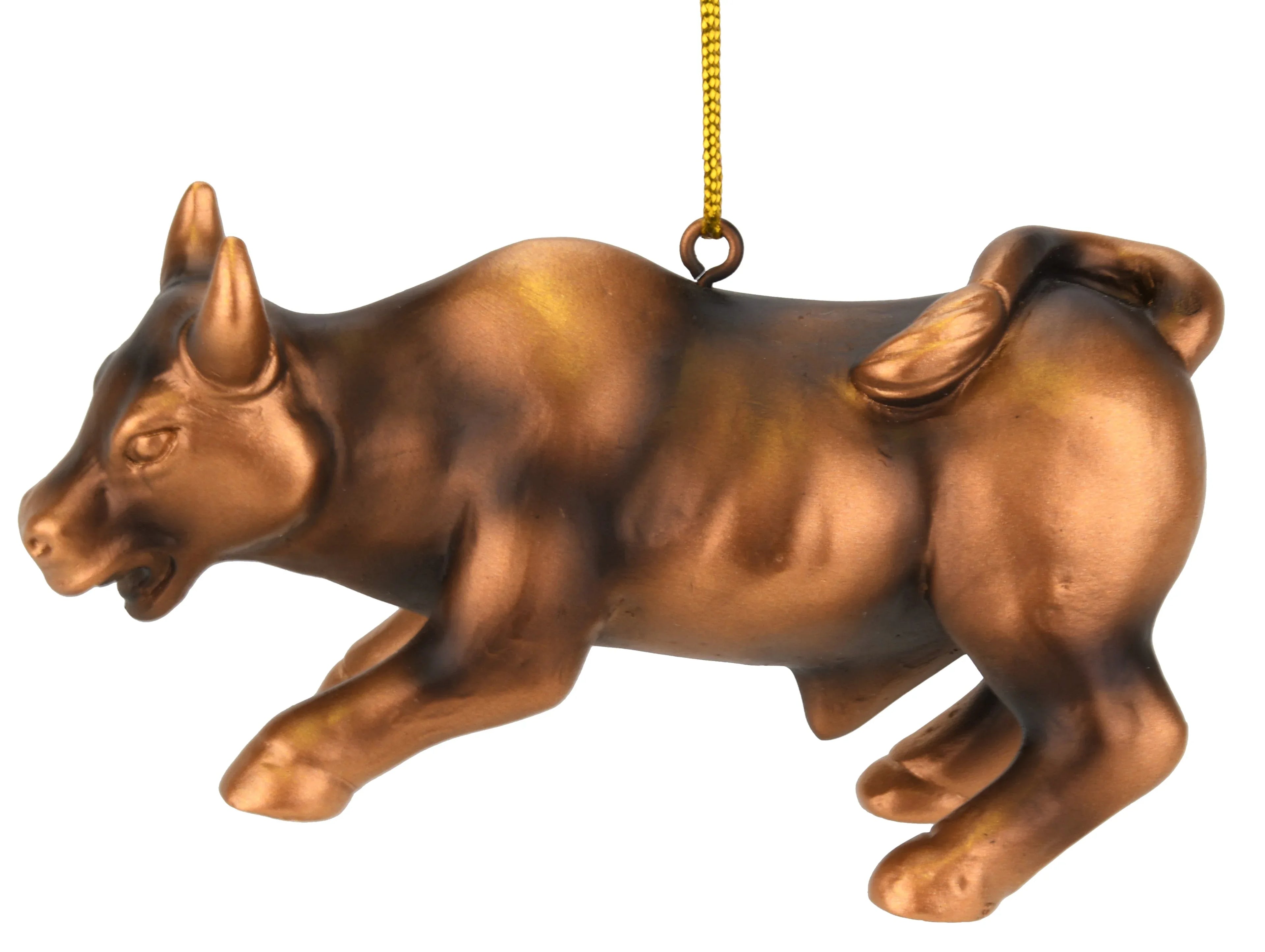 Bronze Bull Market Stock Trading ~ Day Trader Christmas Ornament