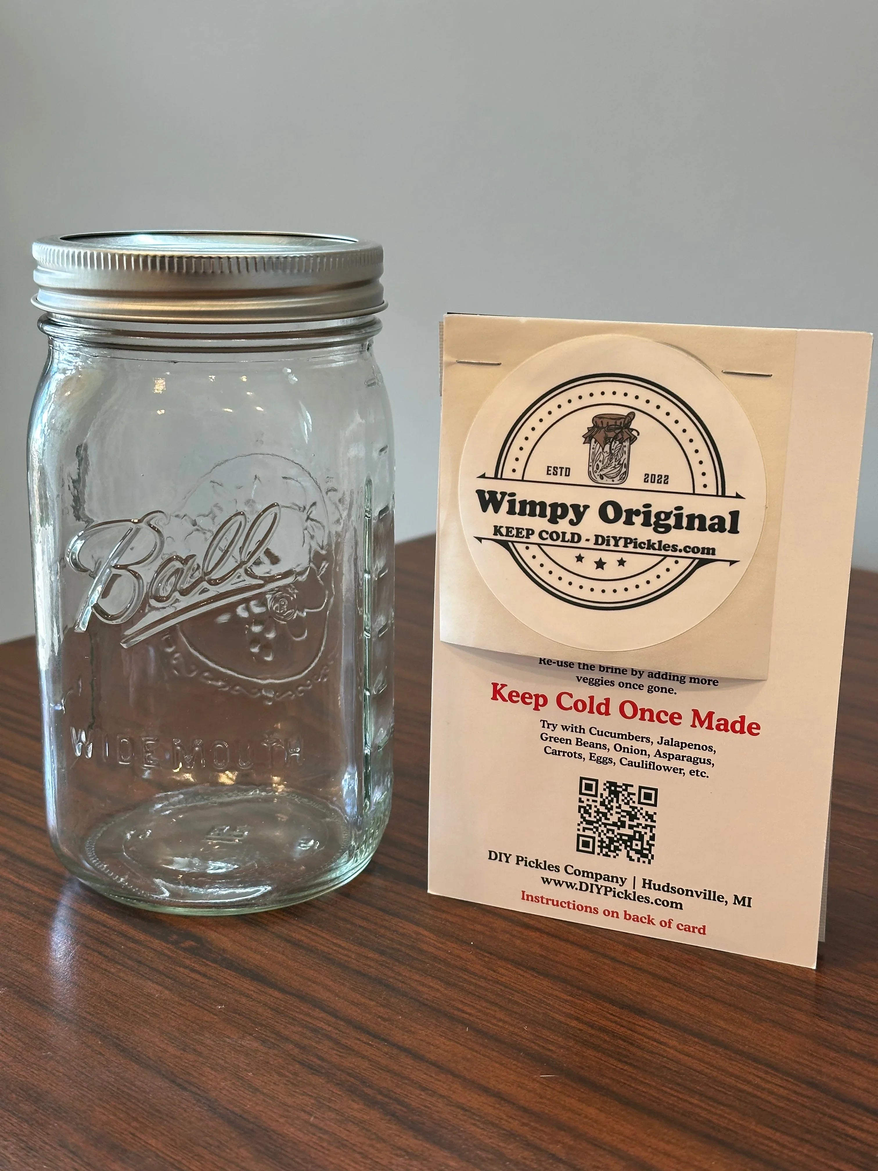 DIY Pickles Mason Jar Bundle Dill aka "Wimpy Original"