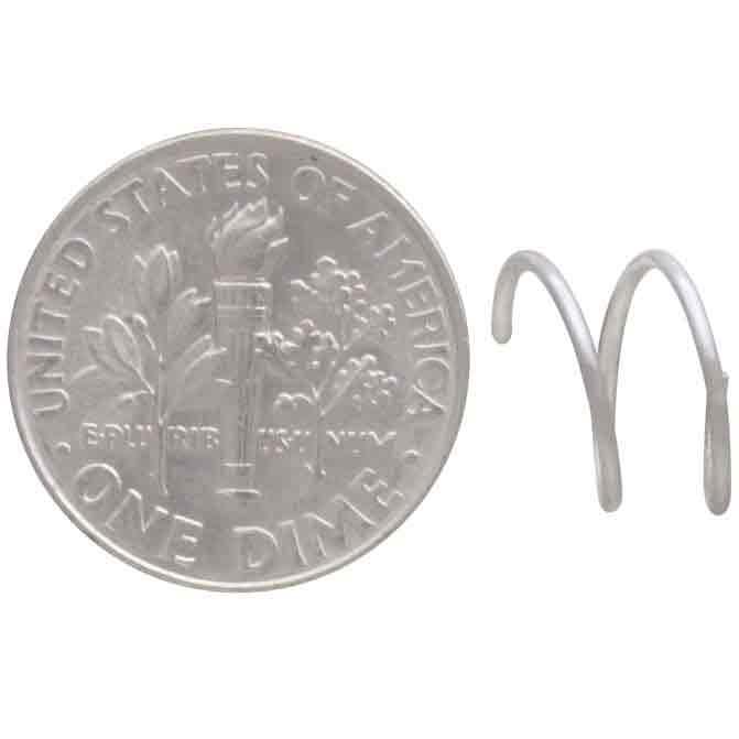 Sterling Silver Double Pierced Illusion Earrings – 10mm Faux Double Hoop Studs