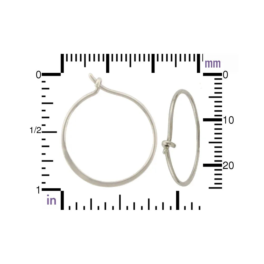 Sterling Silver Hammered Circle Hoop Earrings – 20mm Everyday Modern Hoops