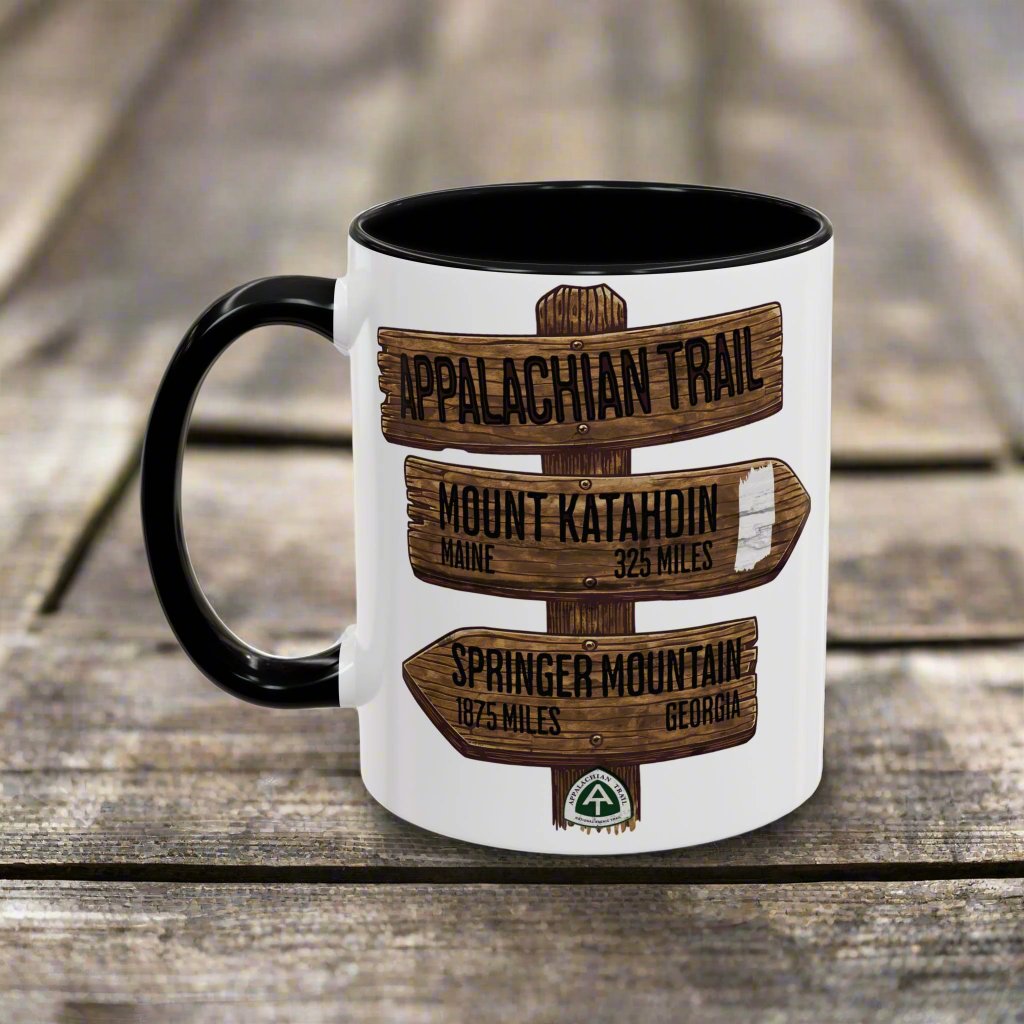 Appalachian Trail Accent Mug AT Mileage Sign Black