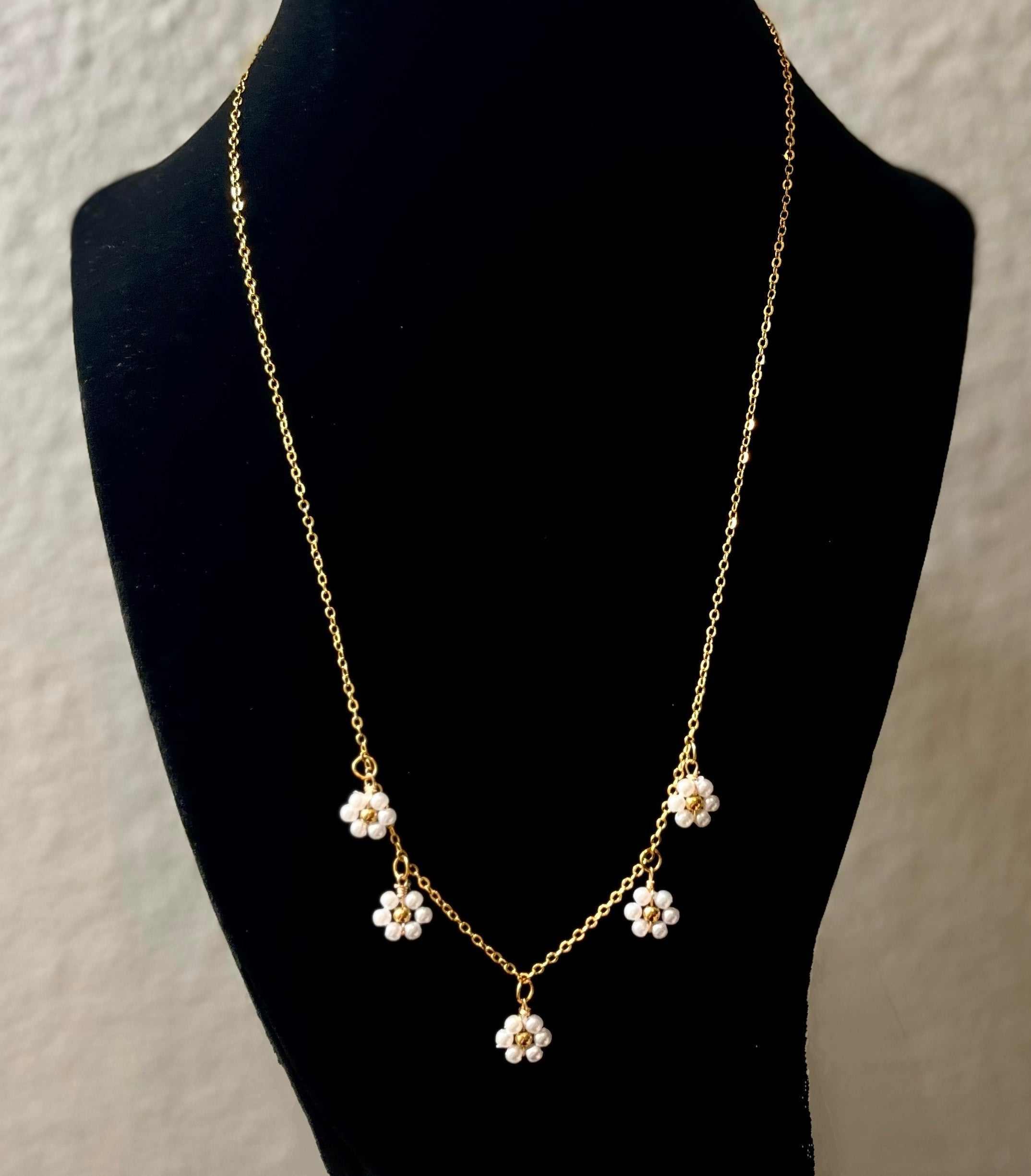 Gold Daisy Flower Necklace - 16K Christian Jewelry