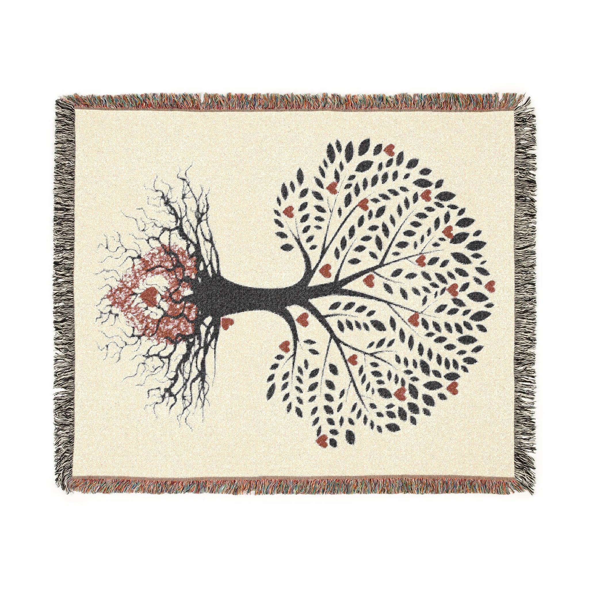 Artistic Tree Woven Blanket - Cozy Home Decor with Inspirational Design 60" × 50"