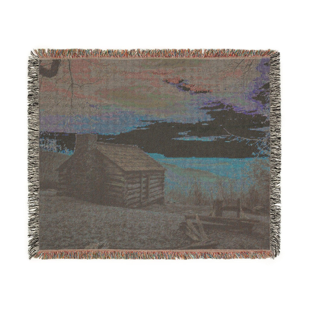 Scenic Woven Blanket - Cozy Cabin Sunset Throw for Home Décor