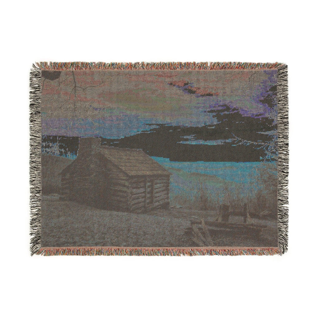 Scenic Woven Blanket - Cozy Cabin Sunset Throw for Home Décor