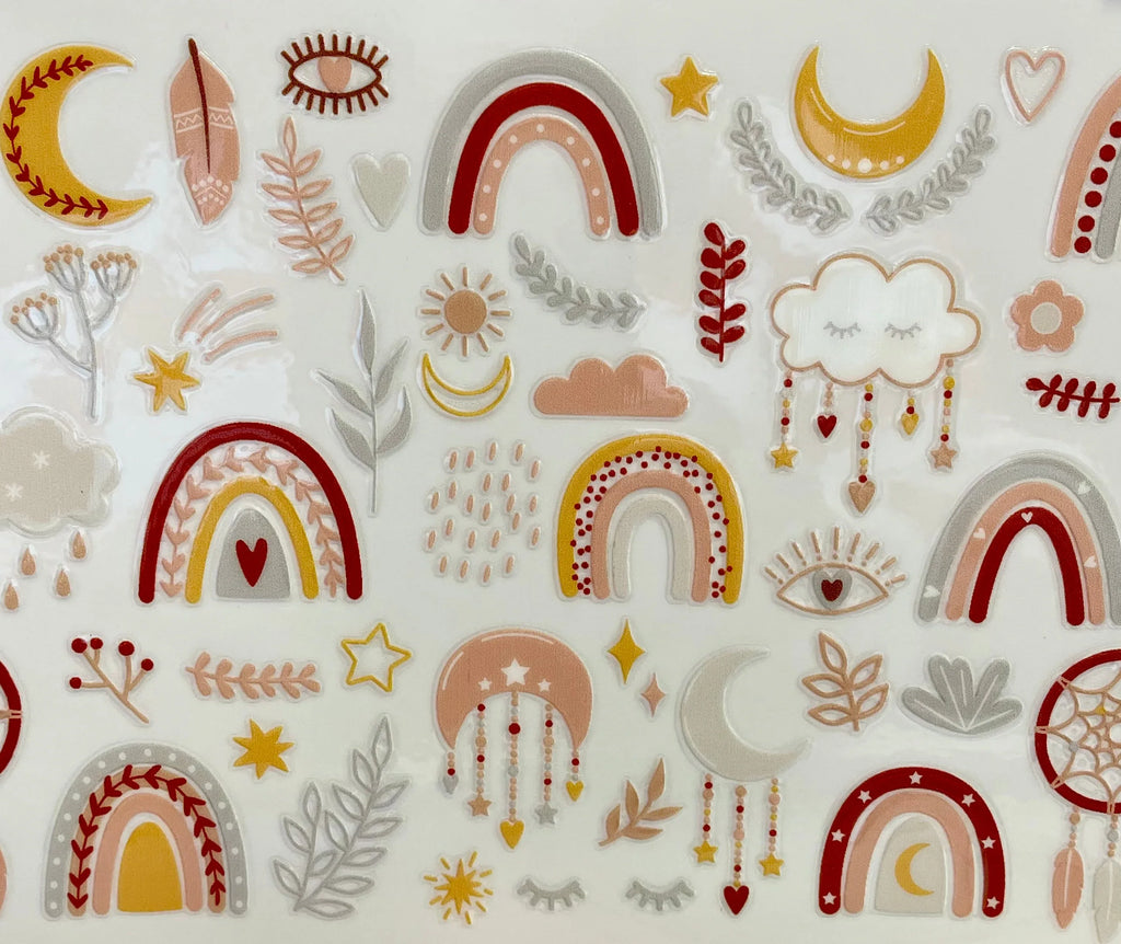 16oz Glass Cup with Lid & Straw Boho Dreams