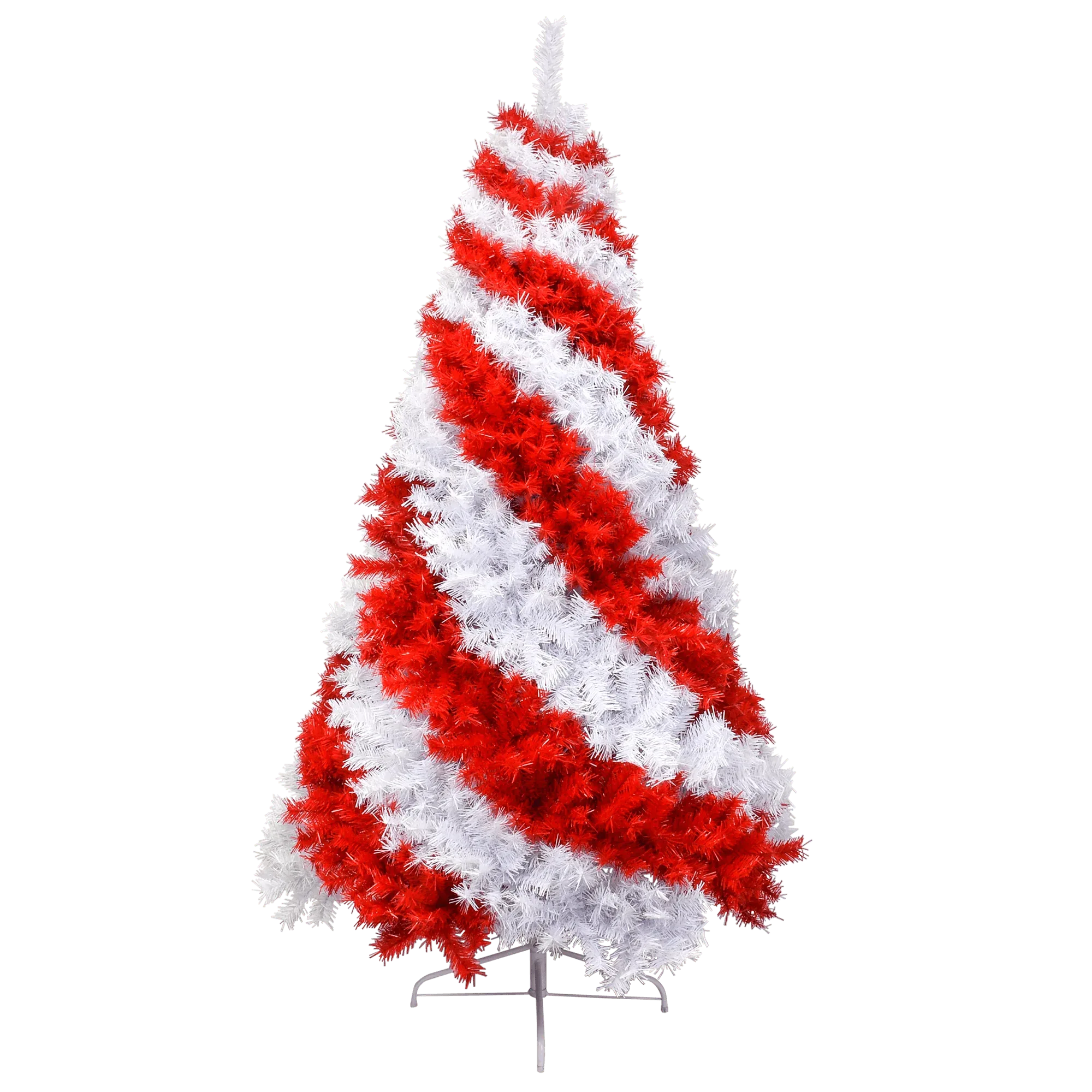 6 Foot Red and White Swirl Candy Cane Colored Artificial Christmas Tree